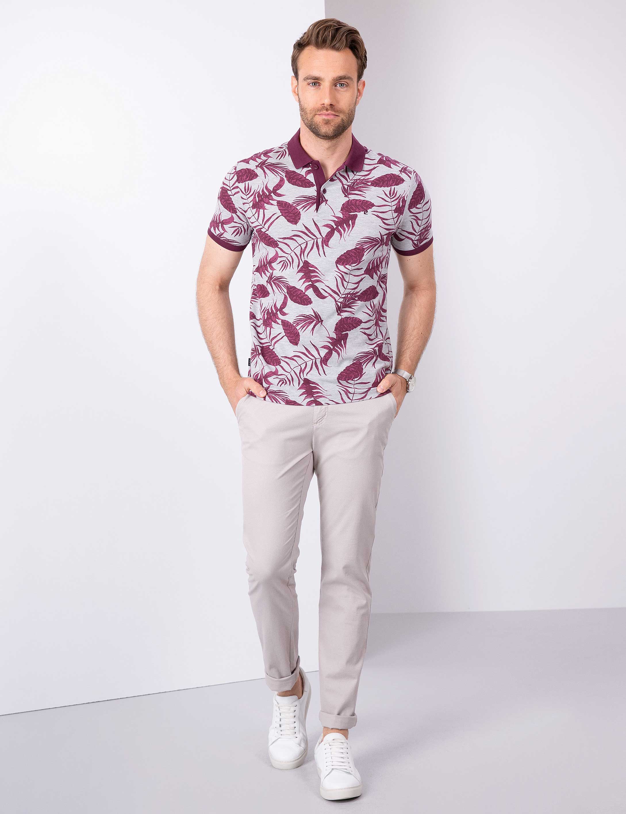 Bordo Slim Fit Polo Yaka T-Shirt - Image 4