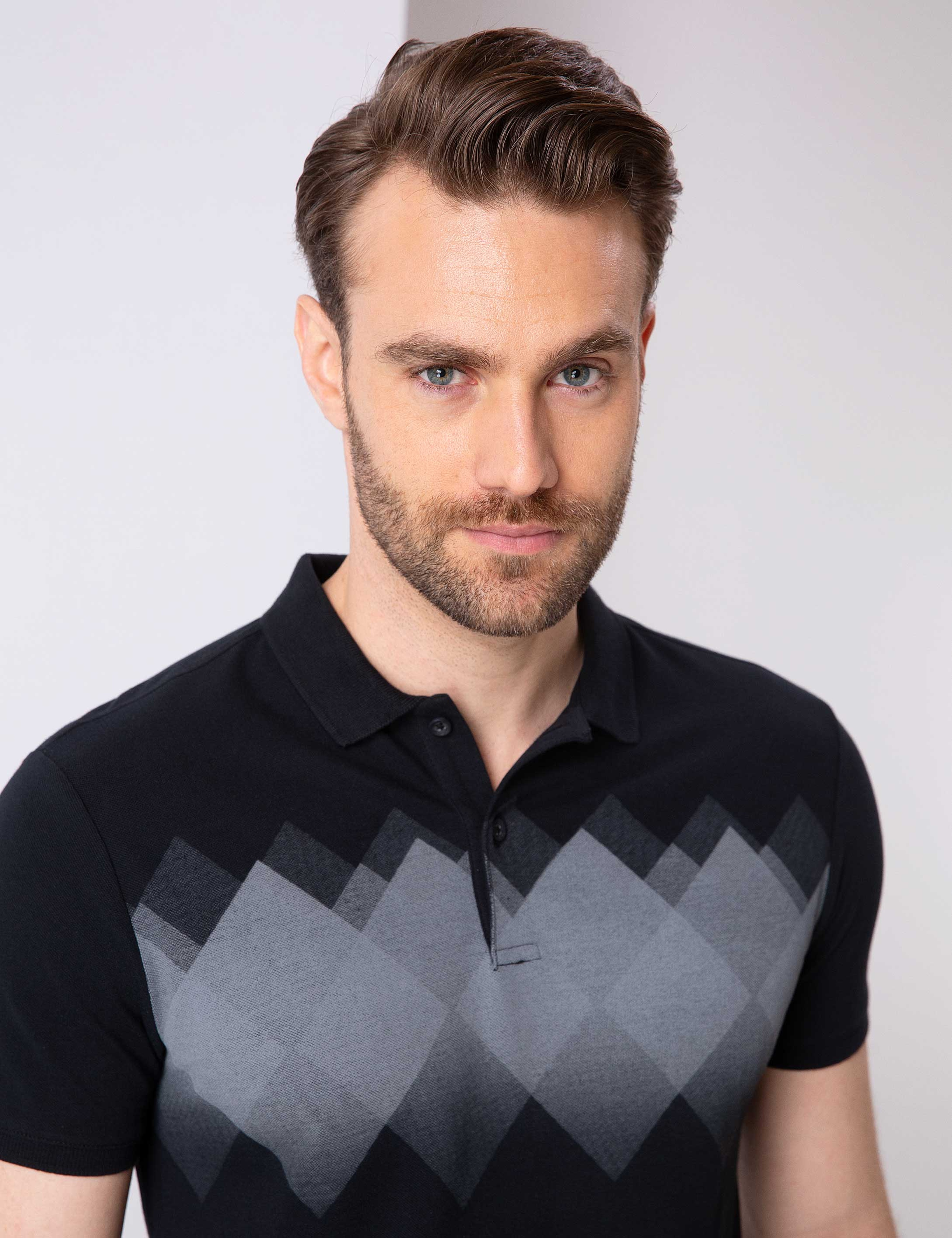 Siyah Slim Fit Polo Yaka T-Shirt - Image 2