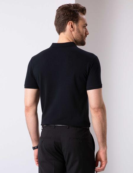 Siyah Slim Fit Polo Yaka T-Shirt - 50210346001