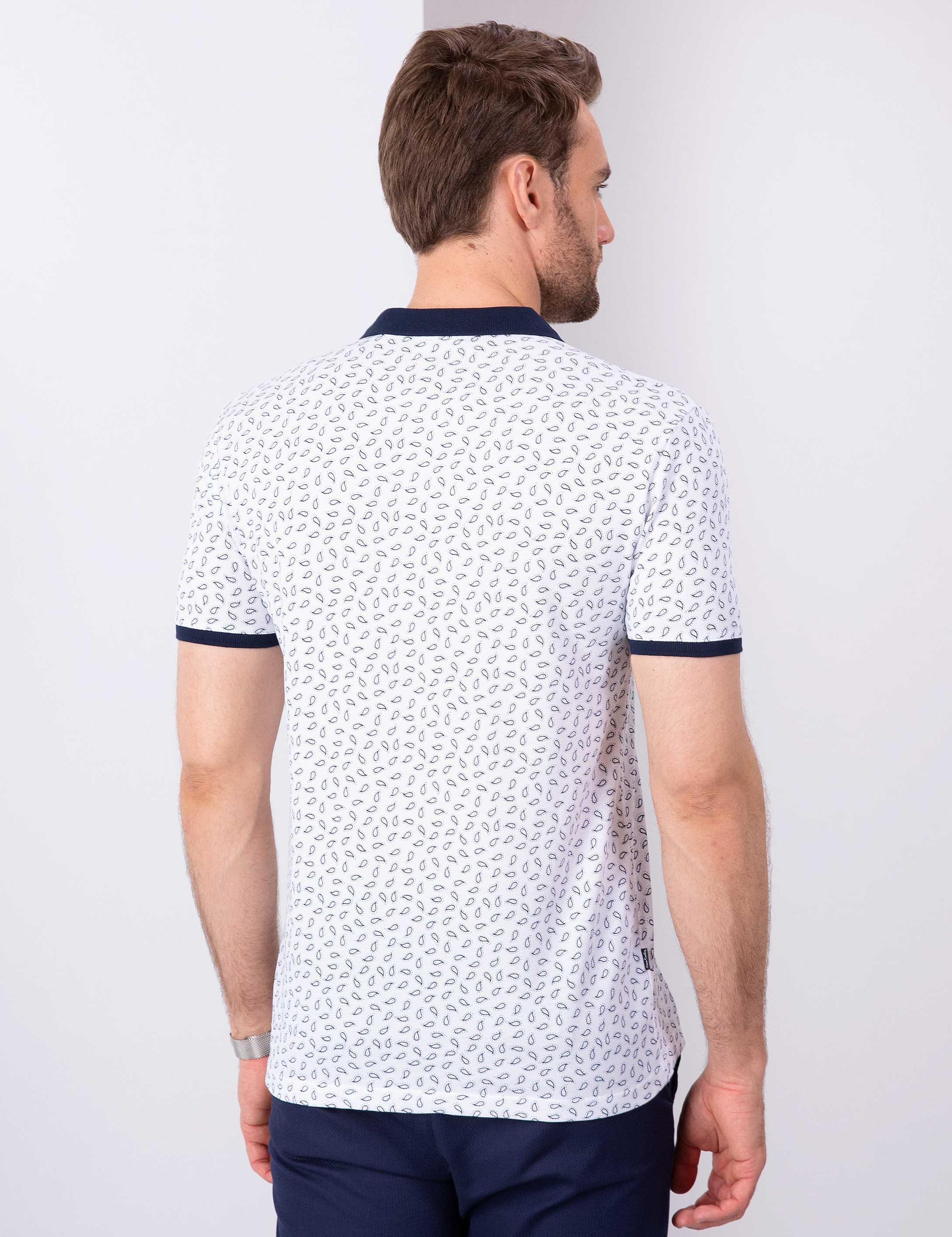 Lacivert Slim Fit Polo Yaka T-Shirt