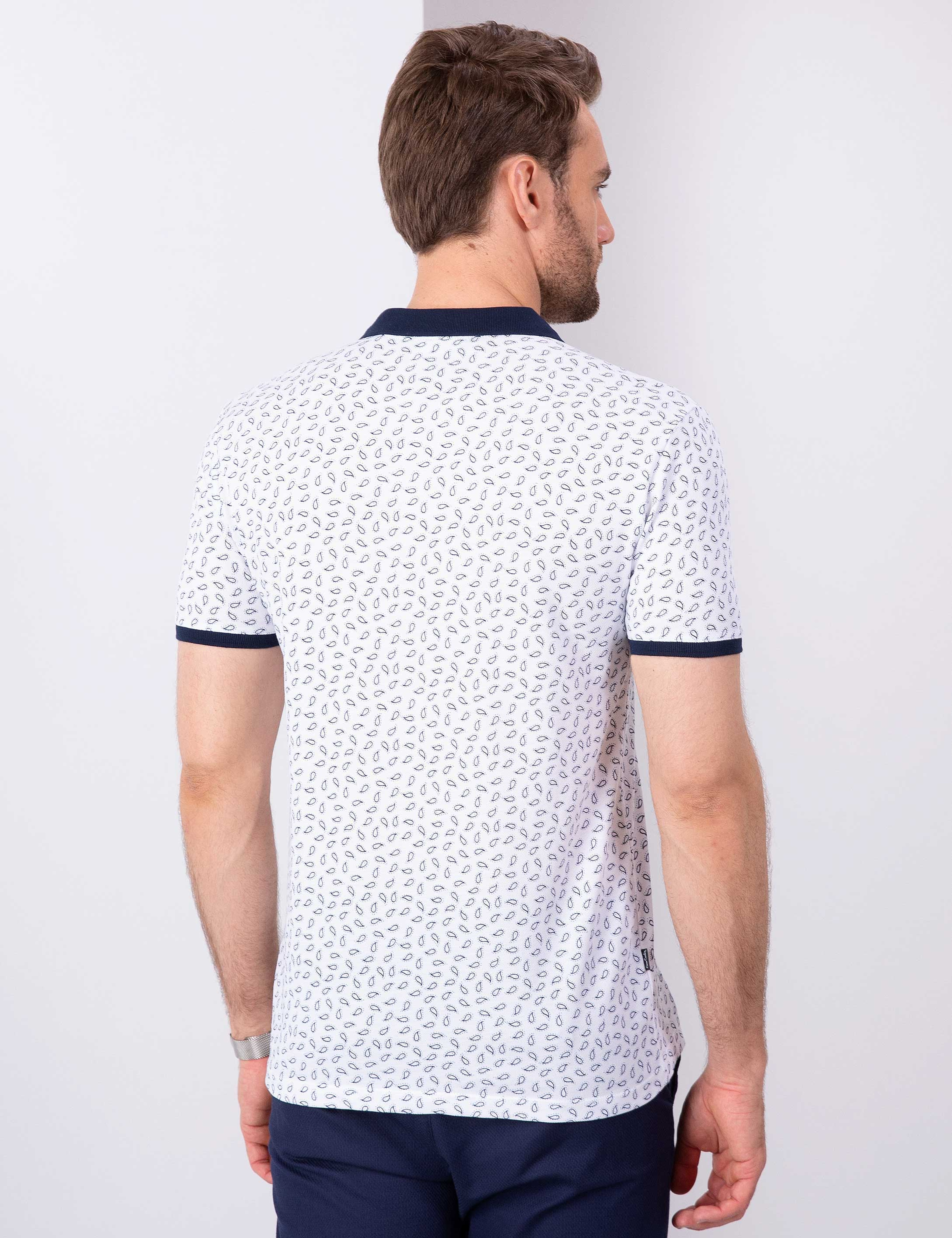 Lacivert Slim Fit Polo Yaka T-Shirt - Image 3