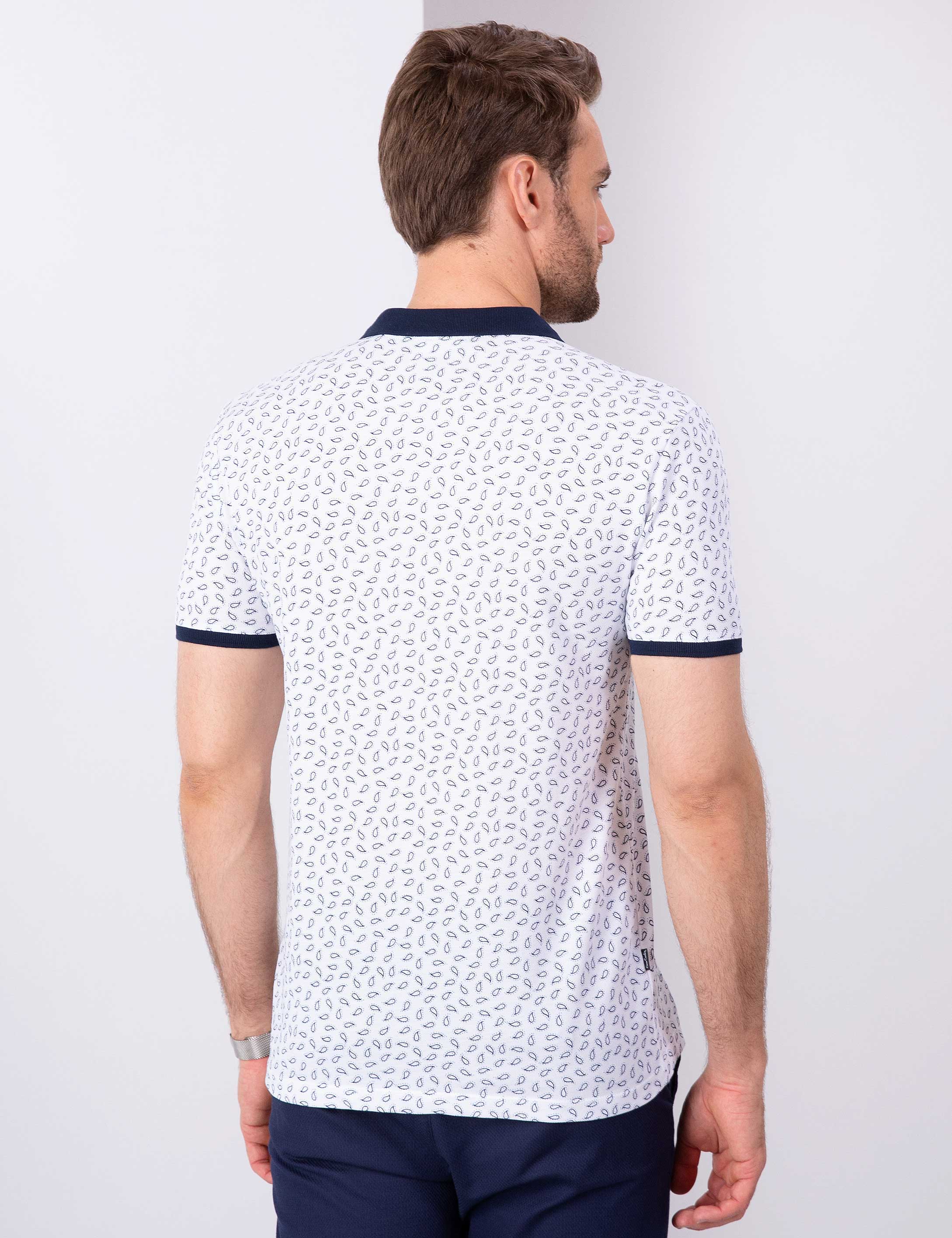 Lacivert Slim Fit Polo Yaka T-Shirt