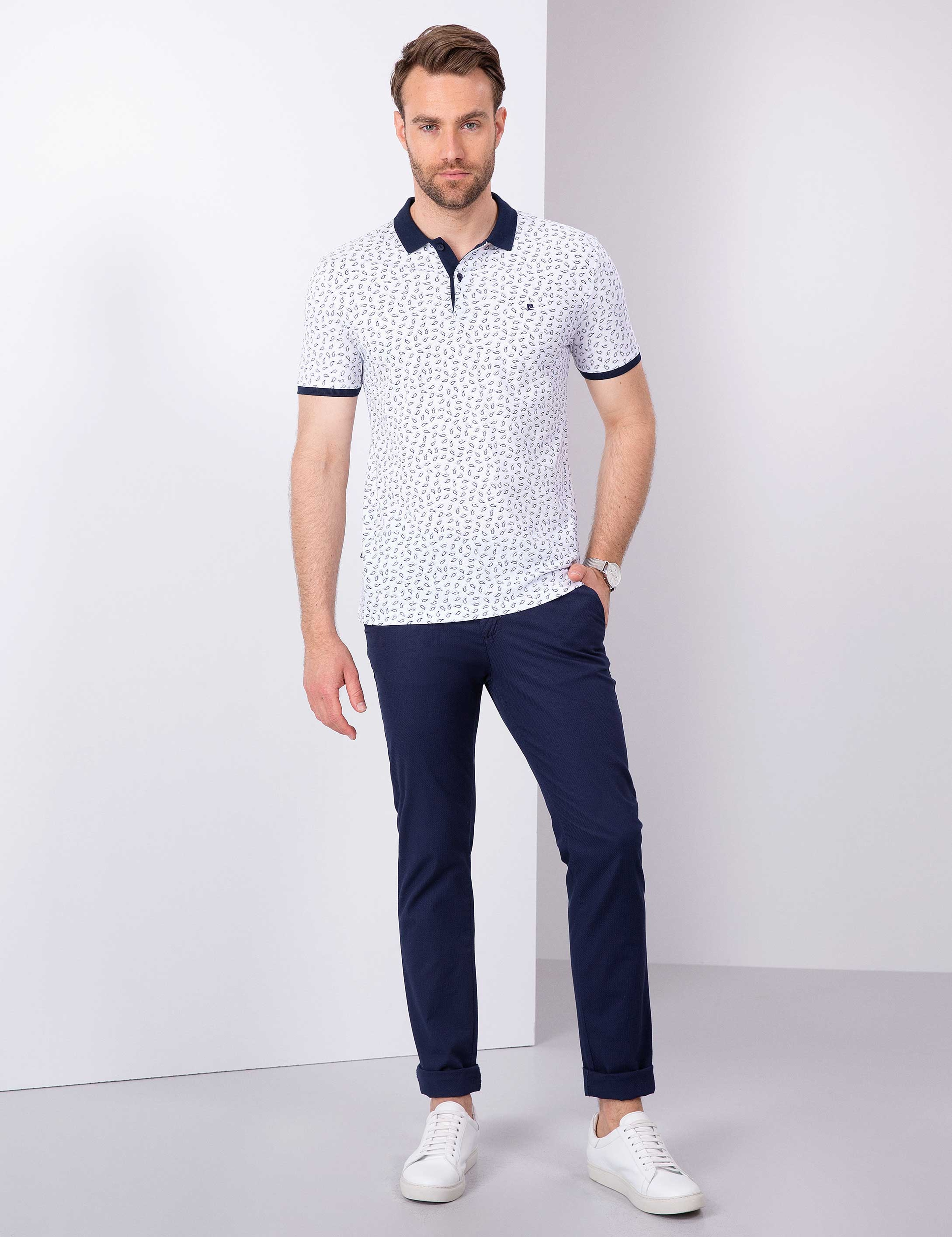 Lacivert Slim Fit Polo Yaka T-Shirt - Image 4