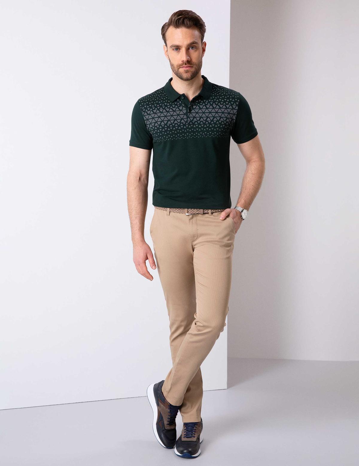 Koyu Yeşil Slim Fit Polo Yaka T-Shirt - 50210352011