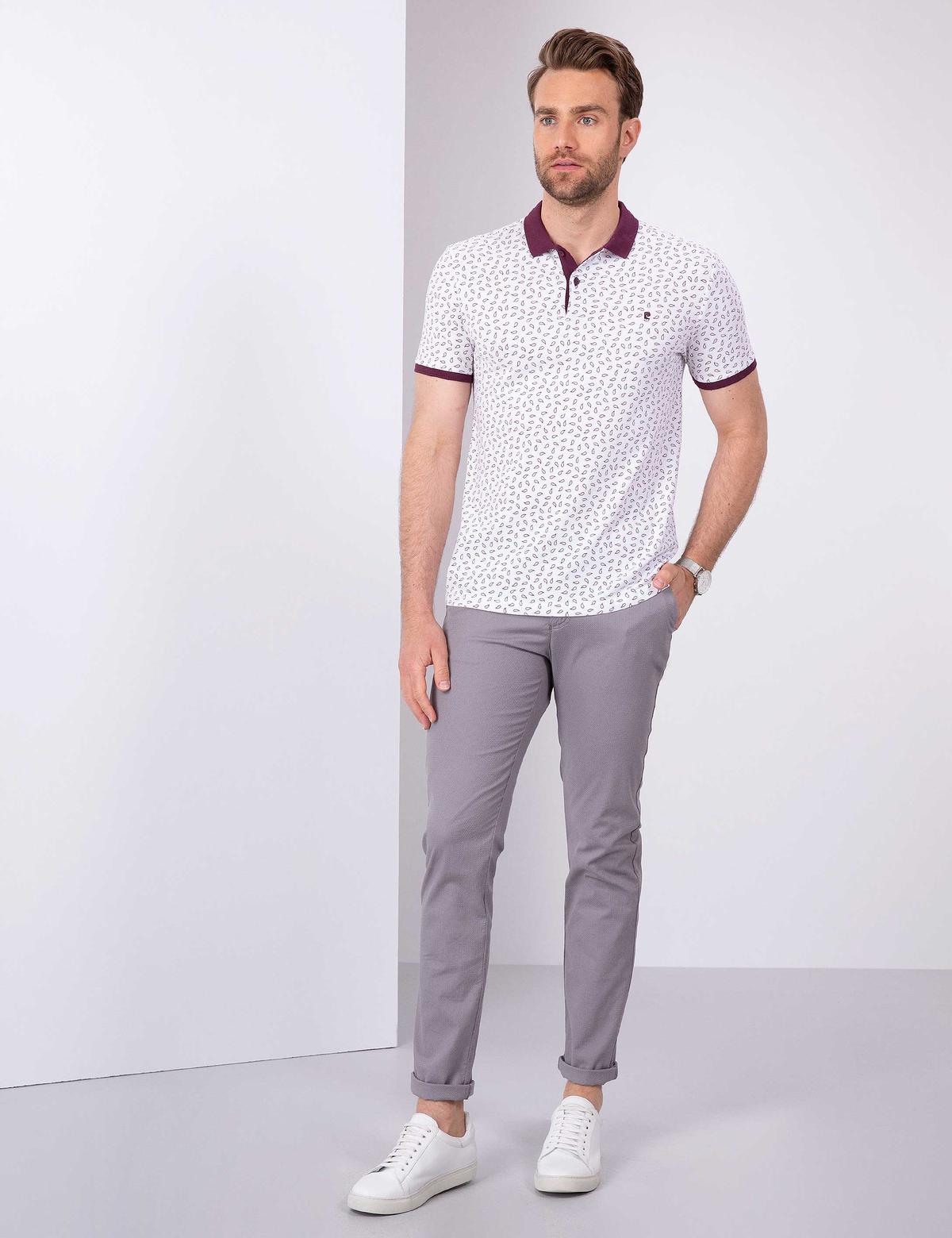 Bordo Slim Fit Polo Yaka T-Shirt - 50210351014