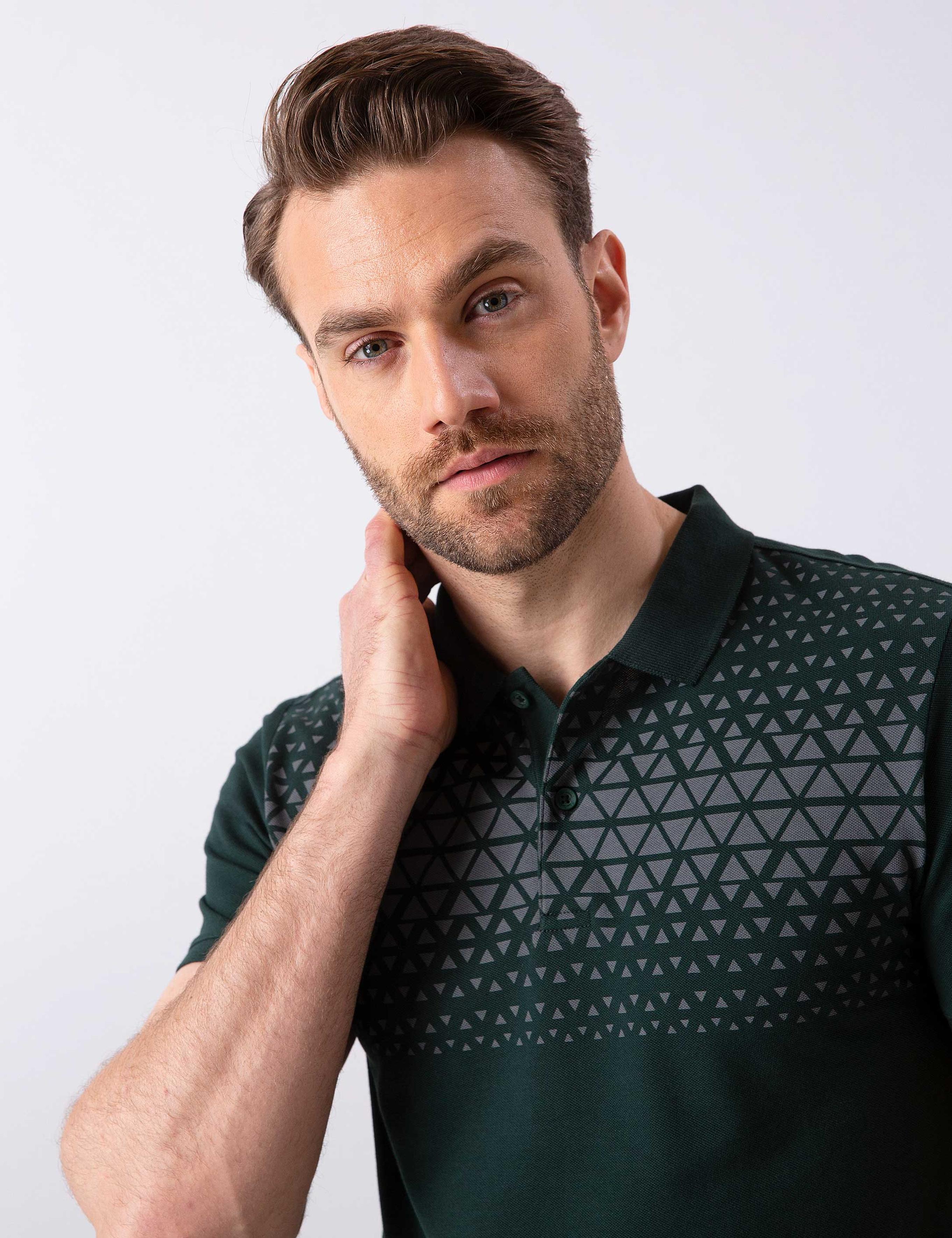 Koyu Yeşil Slim Fit Polo Yaka T-Shirt