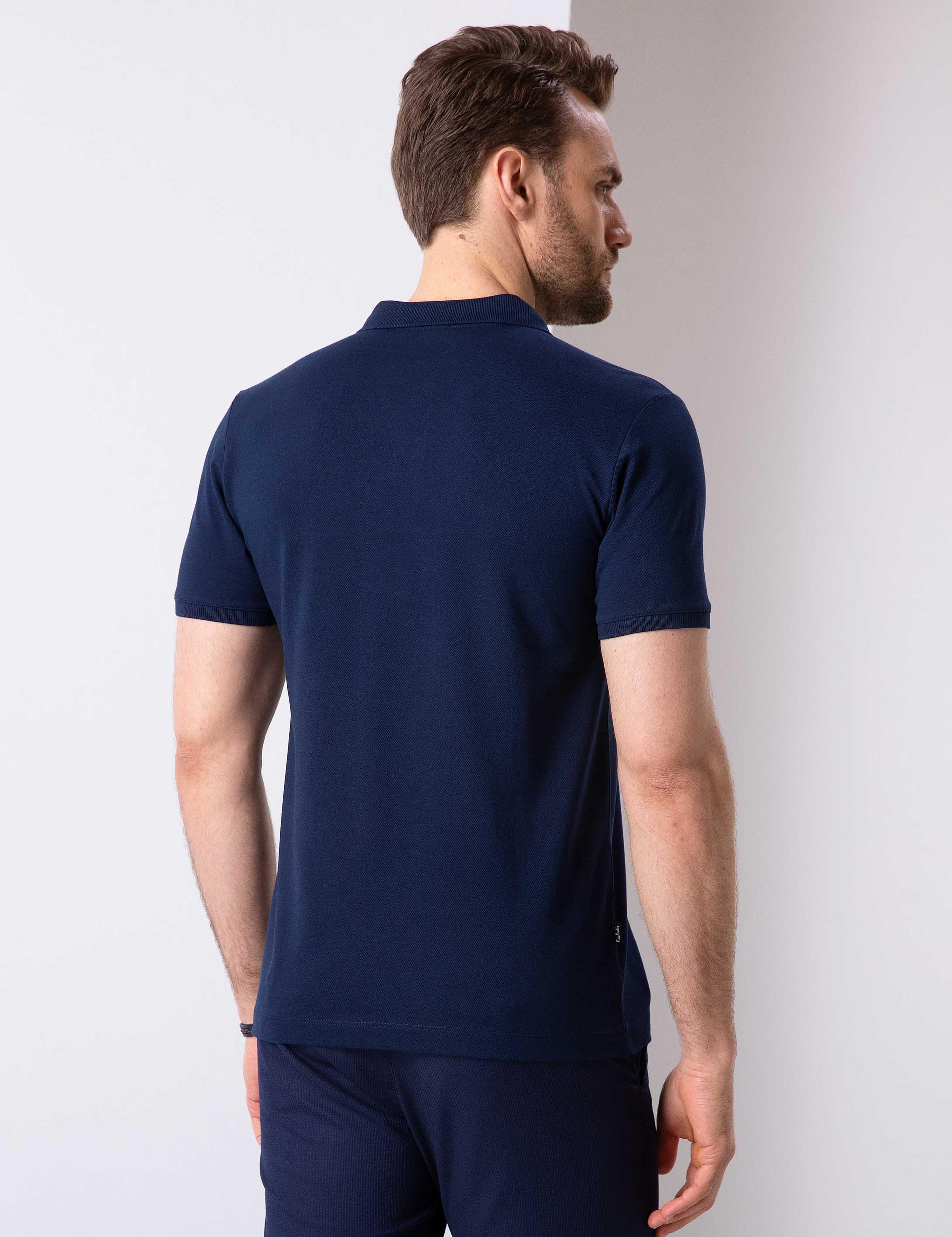 Lacivert Slim Fit Polo Yaka T-Shirt
