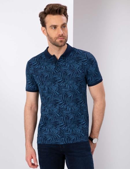 Lacivert Slim Fit Polo Yaka T-Shirt - 50210355017