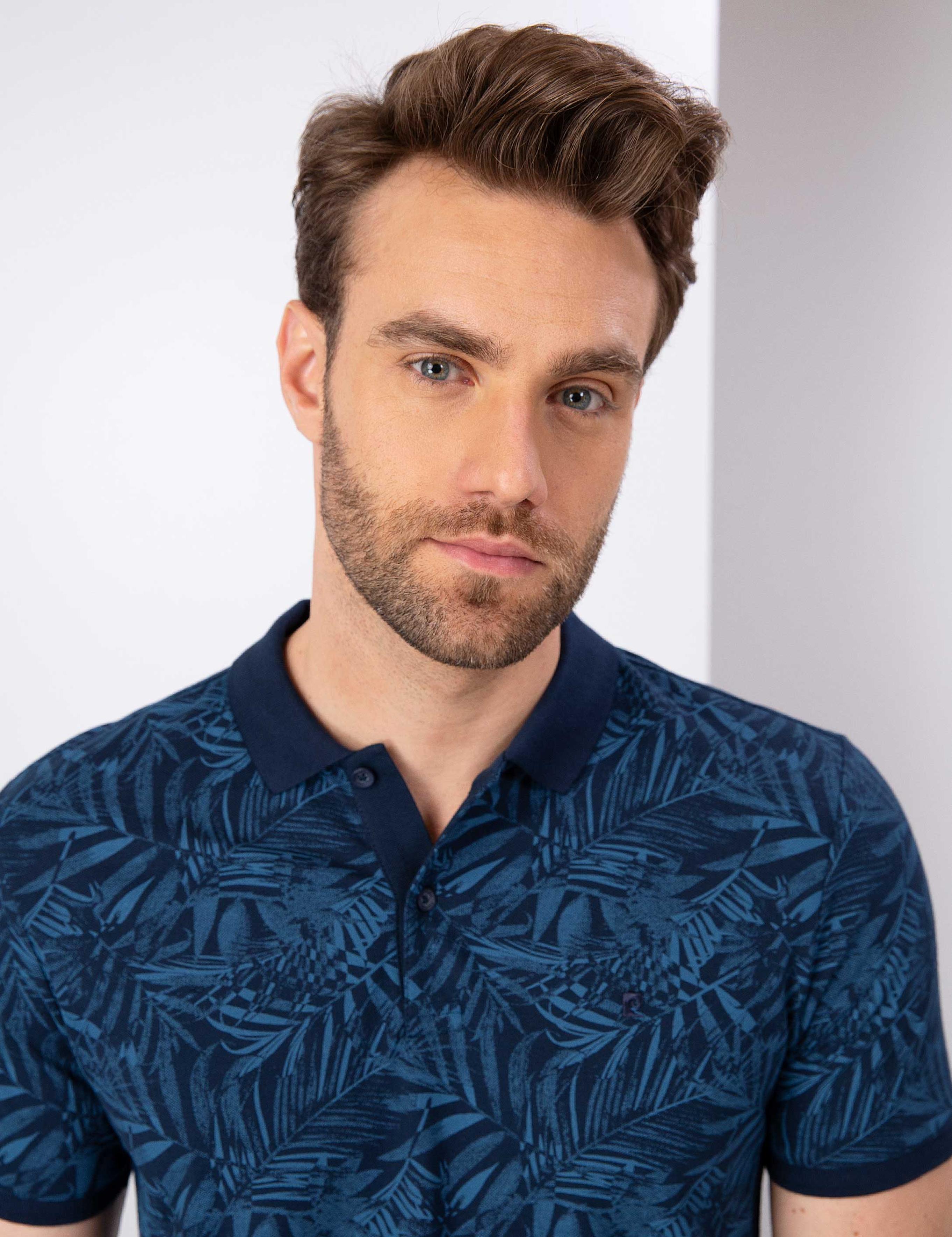 Lacivert Slim Fit Polo Yaka T-Shirt