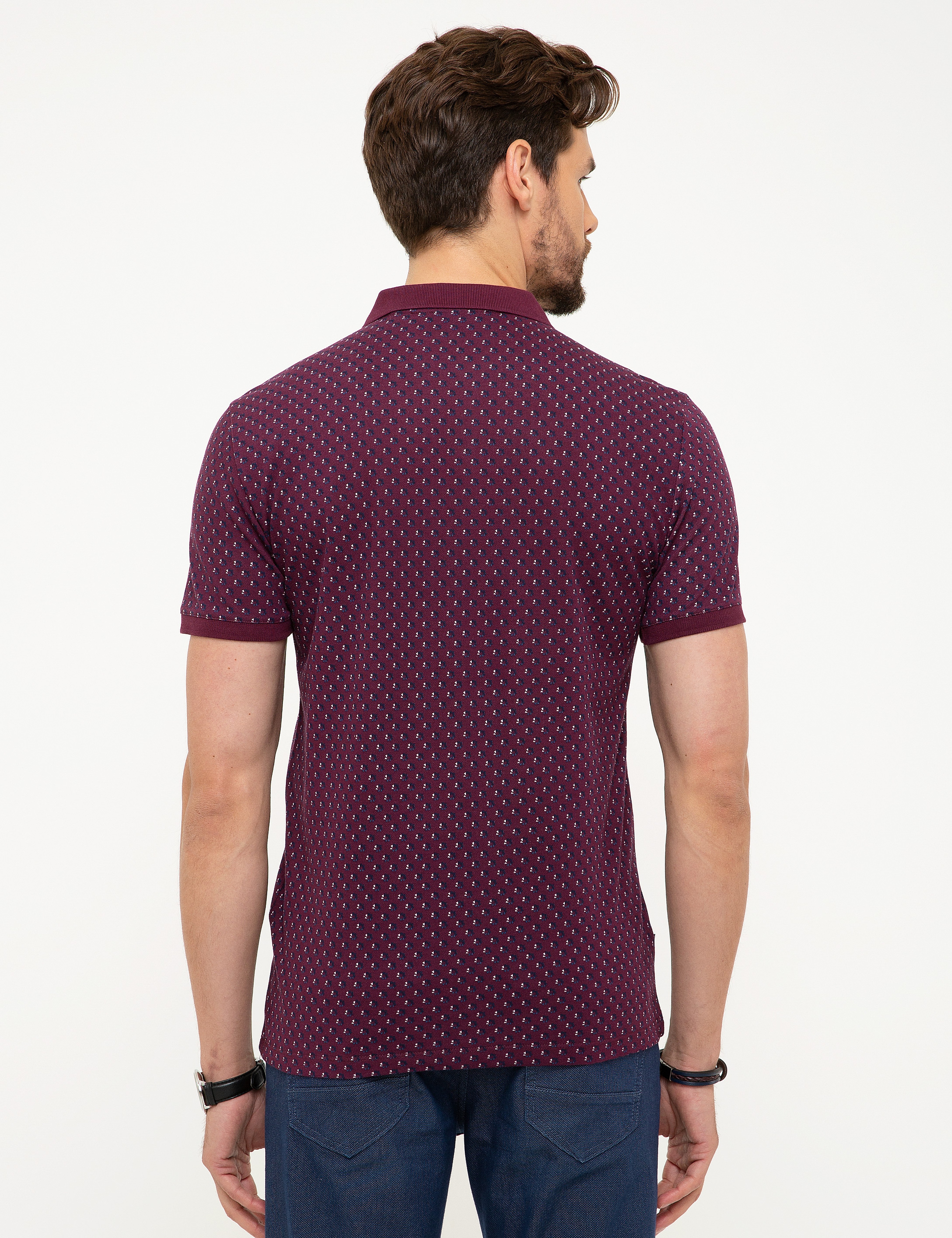 Bordo Slim Fit Polo Yaka T-Shirt