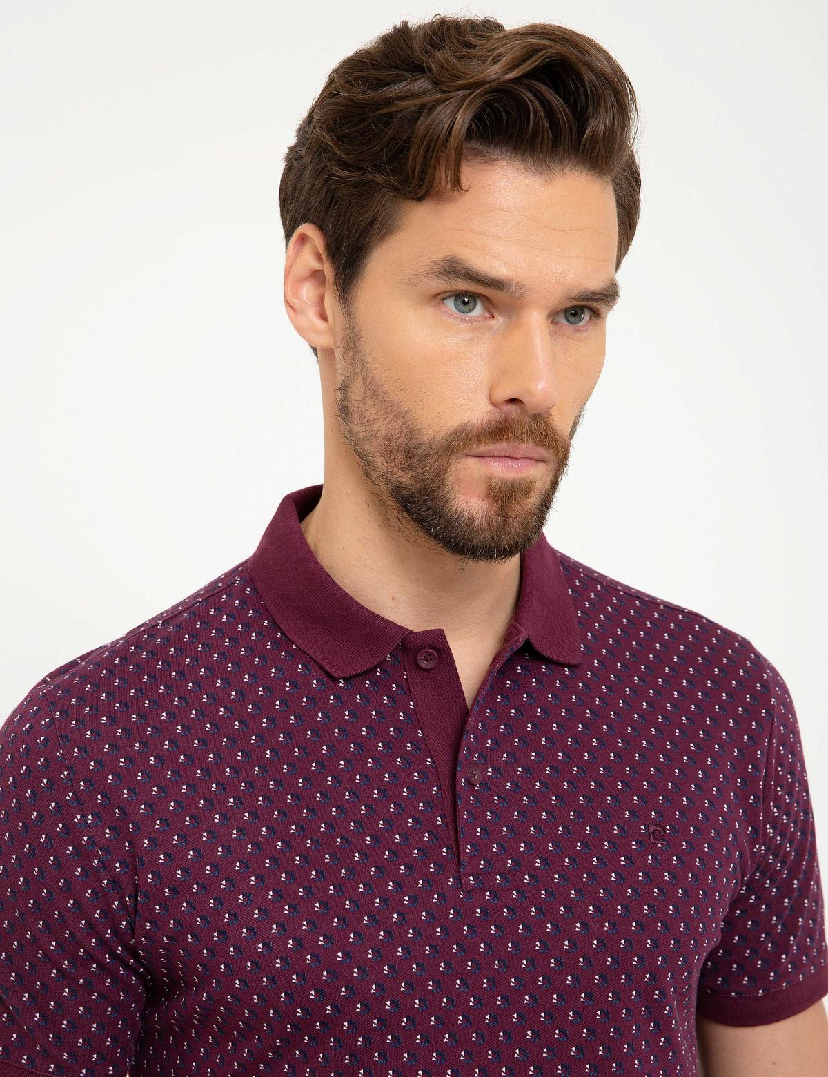 Bordo Slim Fit Polo Yaka T-Shirt - 50210356019