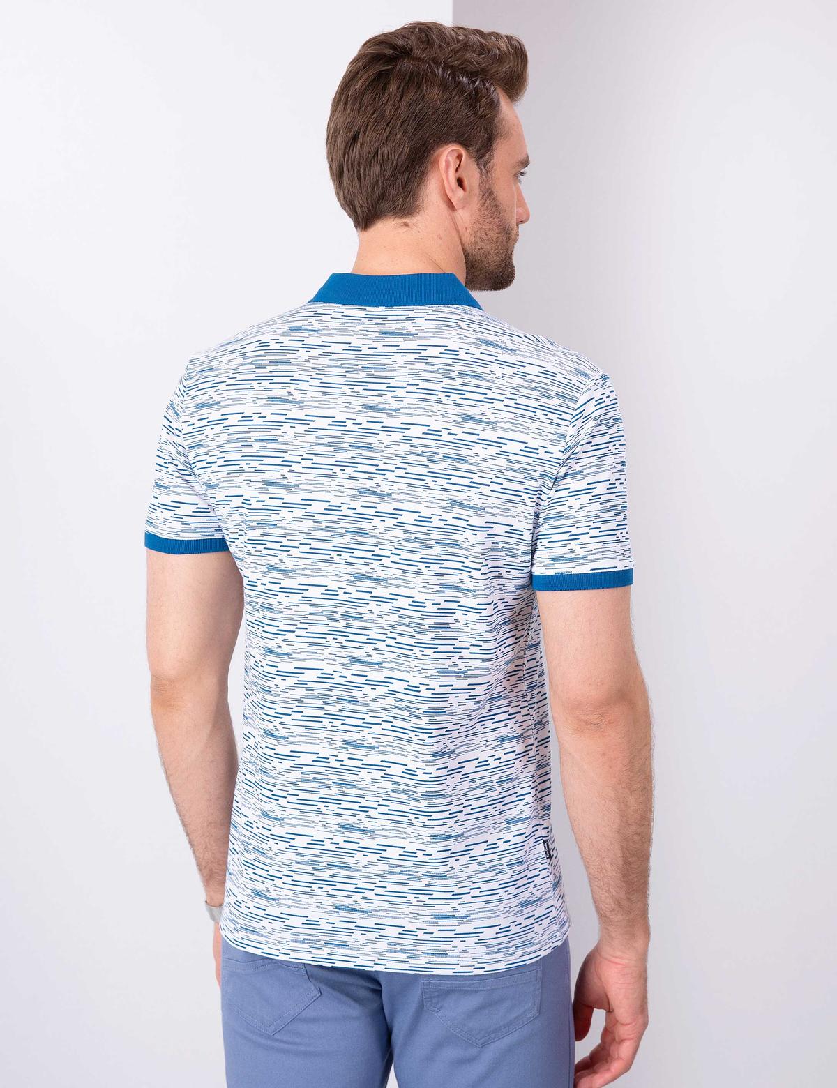 Saks Mavi Slim Fit Polo Yaka T-Shirt - 50210357009