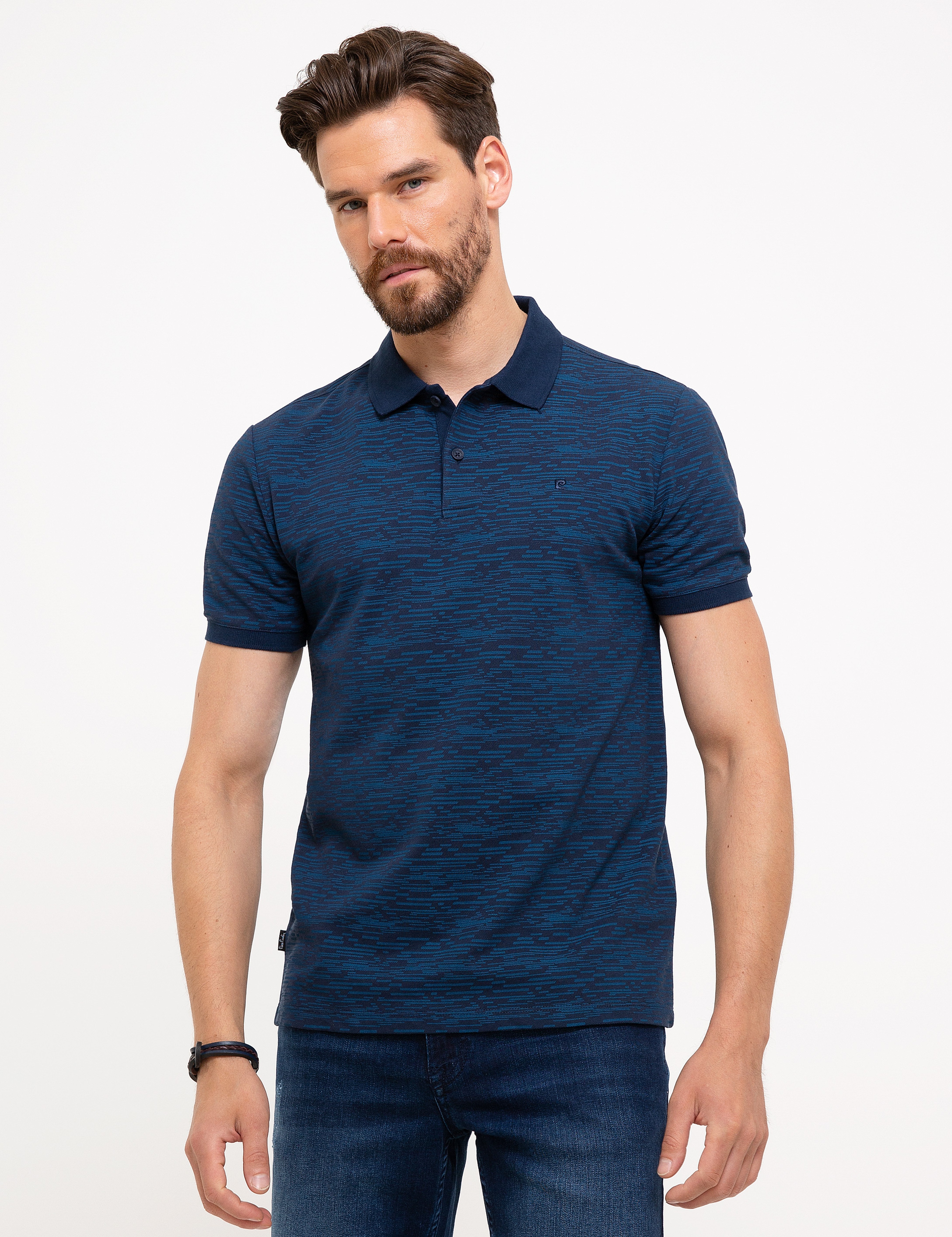 Lacivert Slim Fit Polo Yaka T-Shirt - Image 1