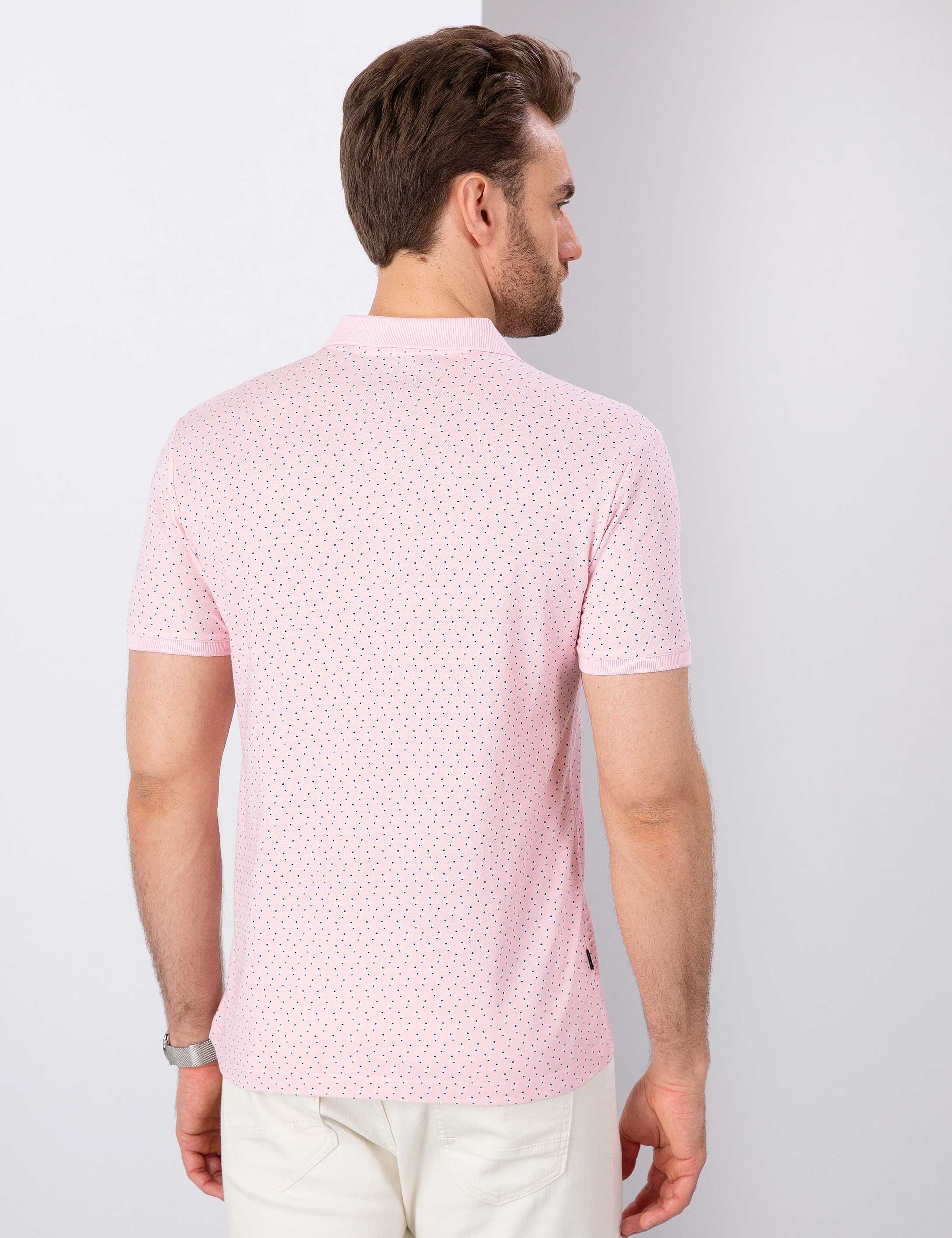 Pembe Slim Fit Polo Yaka T-Shirt - Image 3