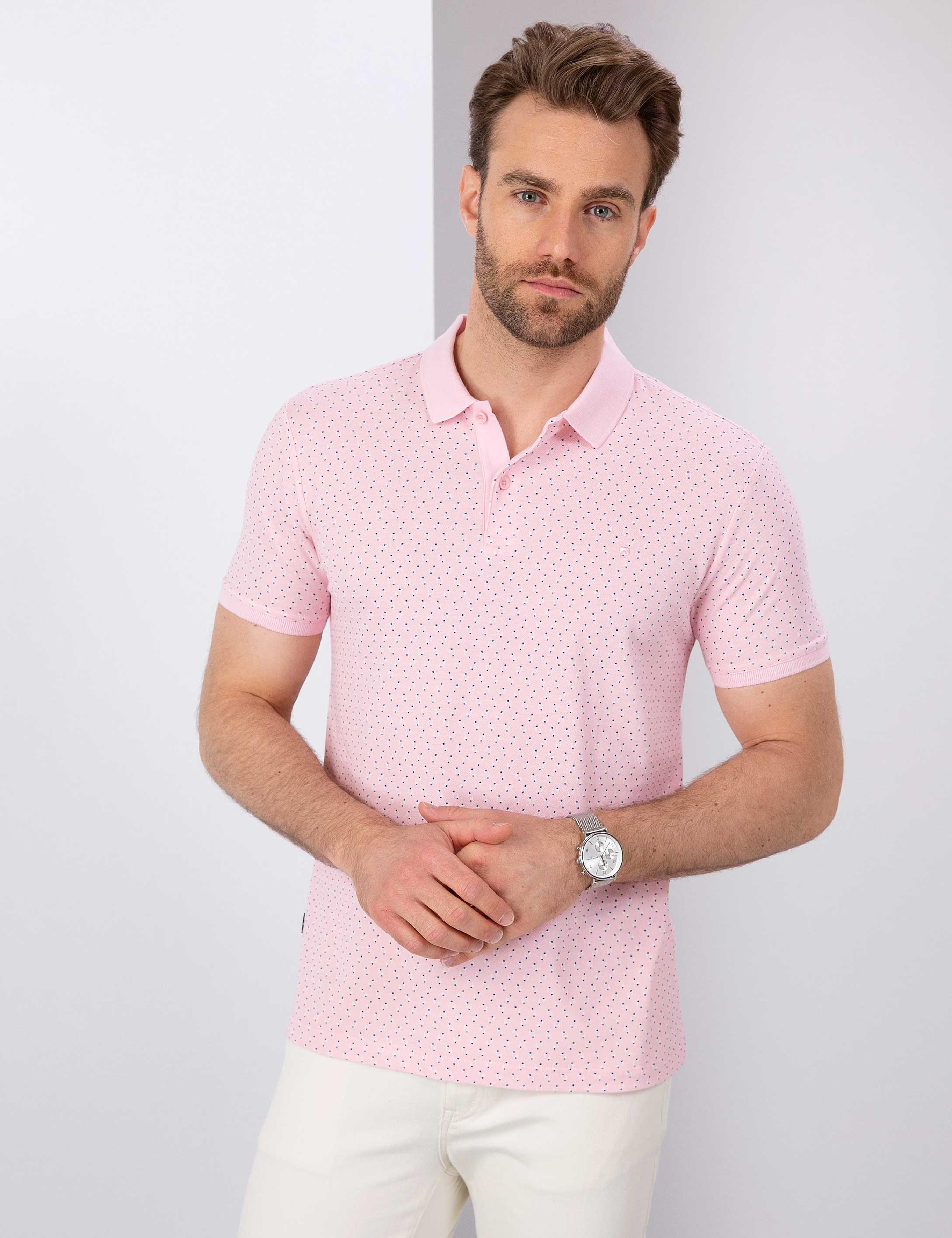 Pembe Slim Fit Polo Yaka T-Shirt