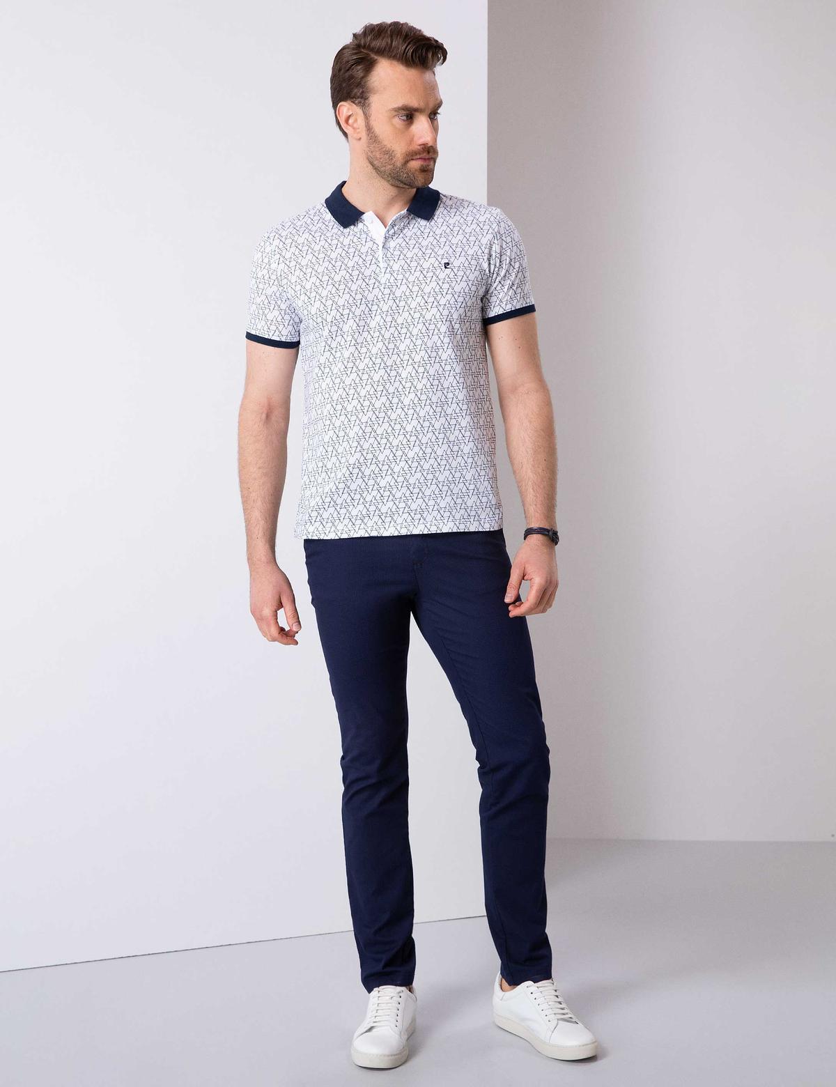 Beyaz Slim Fit Polo Yaka T-Shirt - 50210360004