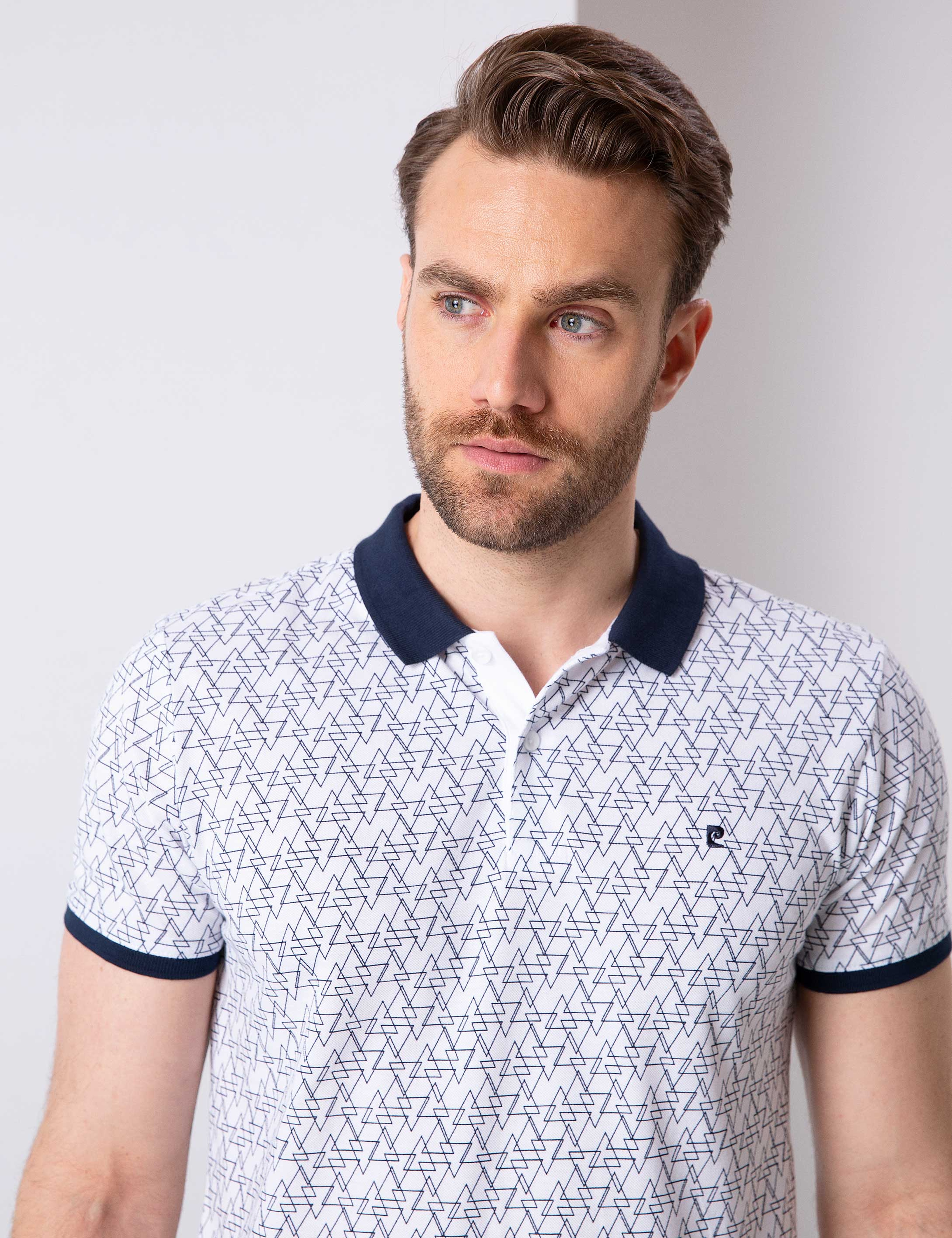 Beyaz Slim Fit Polo Yaka T-Shirt - Image 2