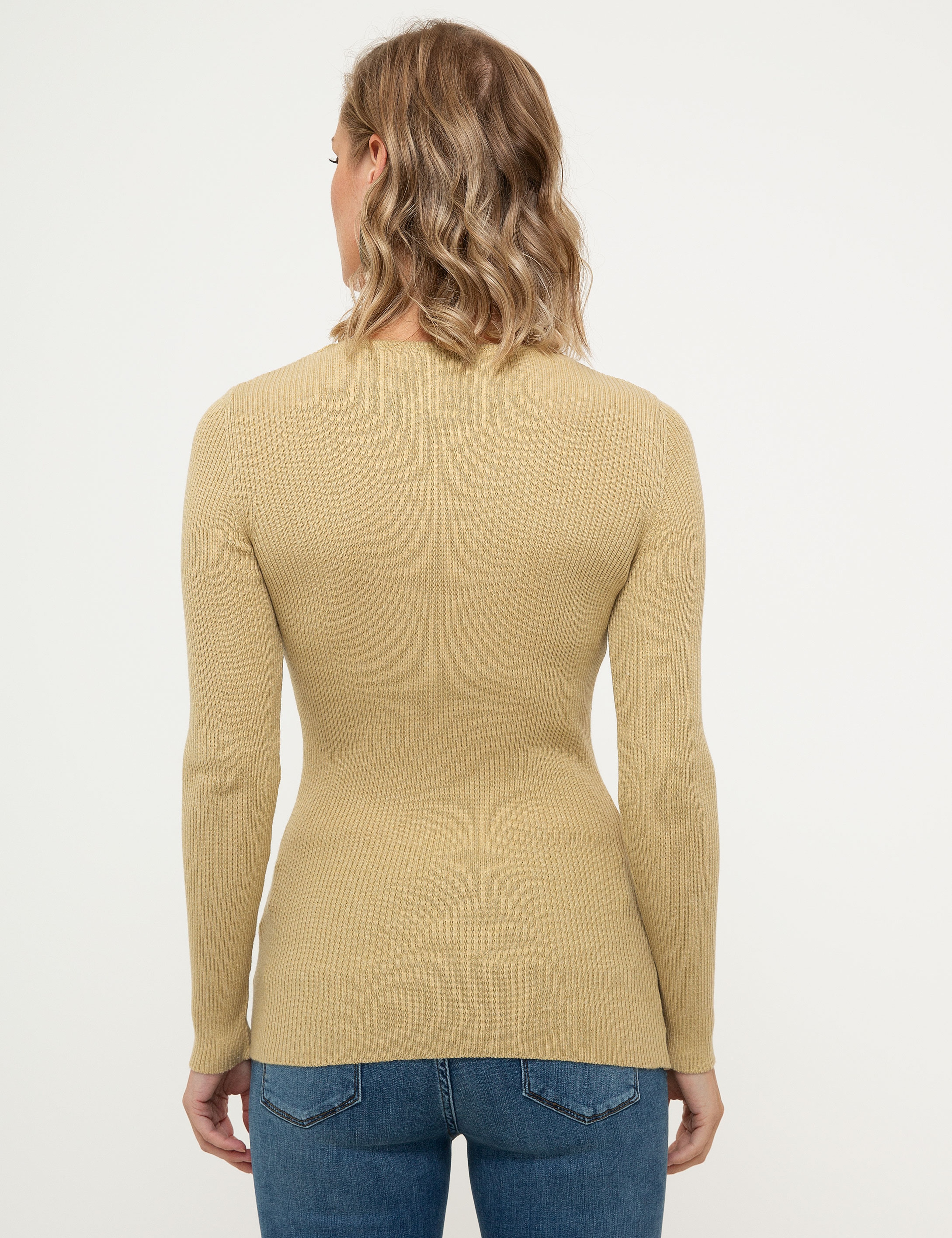 Bej Slim Fit Kazak - Image 4