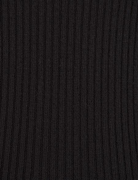 Siyah Slim Fit V Yaka Triko Kazak - 50210380002