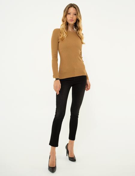 Kahverengi Triko Kazak - 50210397048