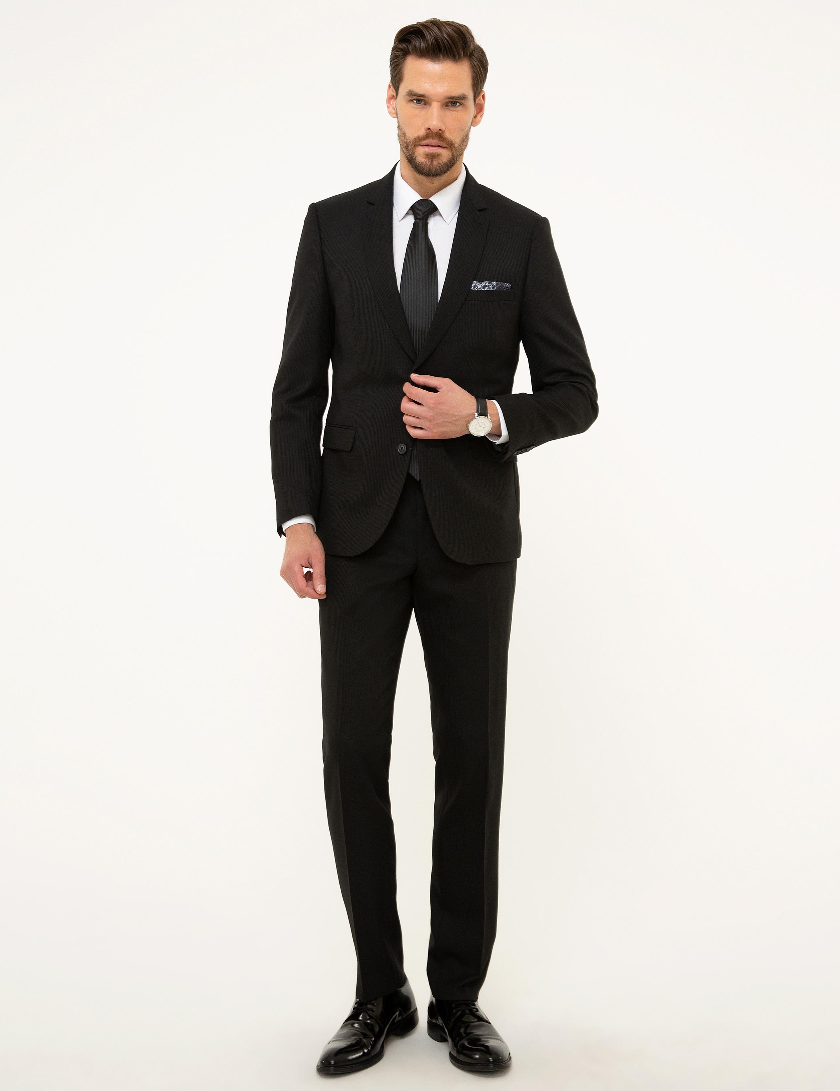 Siyah Slim Fit Takım Elbise