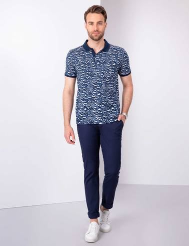 Lacivert Slim Fit Polo Yaka T-Shirt