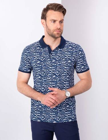 Lacivert Slim Fit Polo Yaka T-Shirt