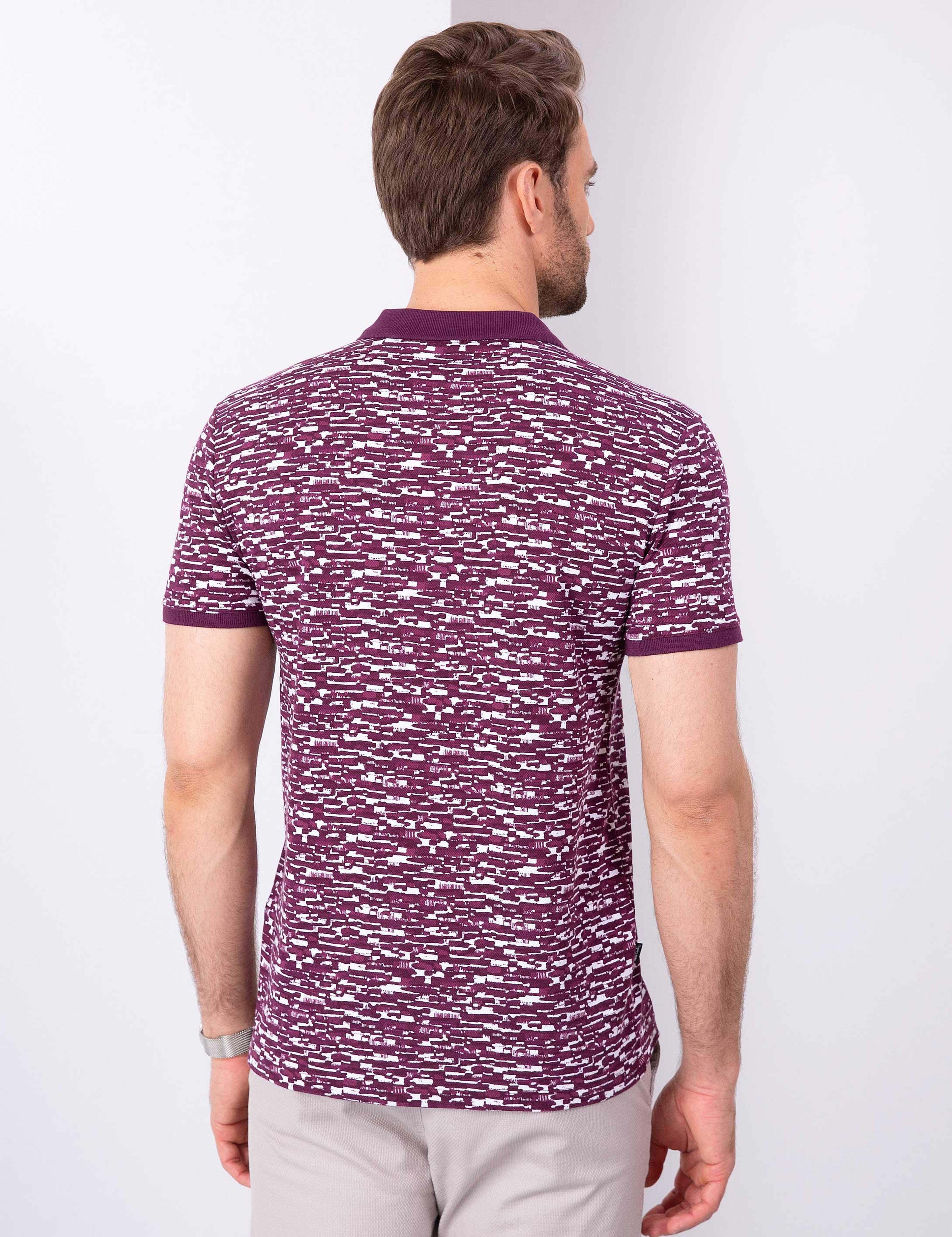 Bordo Slim Fit Polo Yaka T-Shirt - Image 3