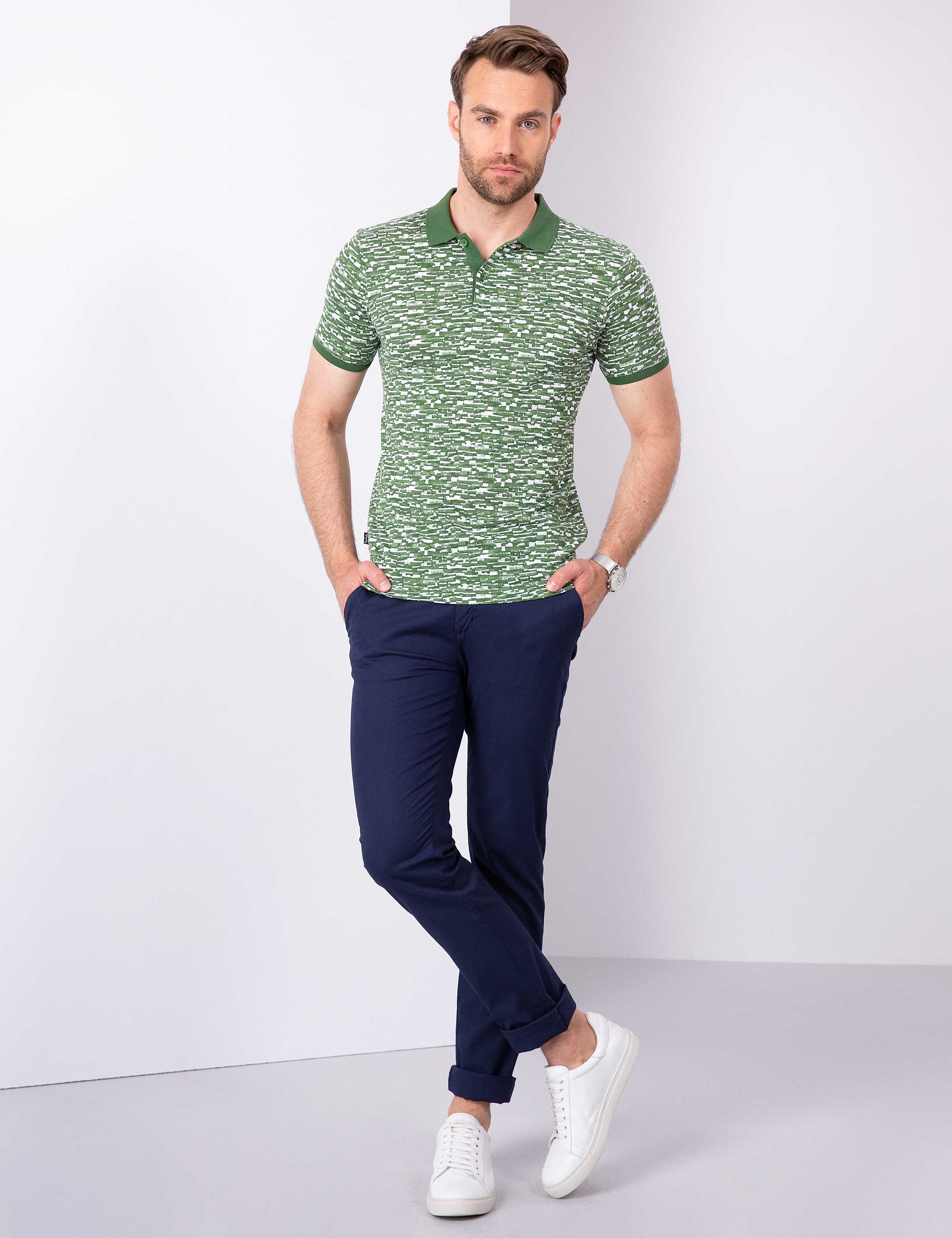Yeşil Slim Fit Polo Yaka T-Shirt