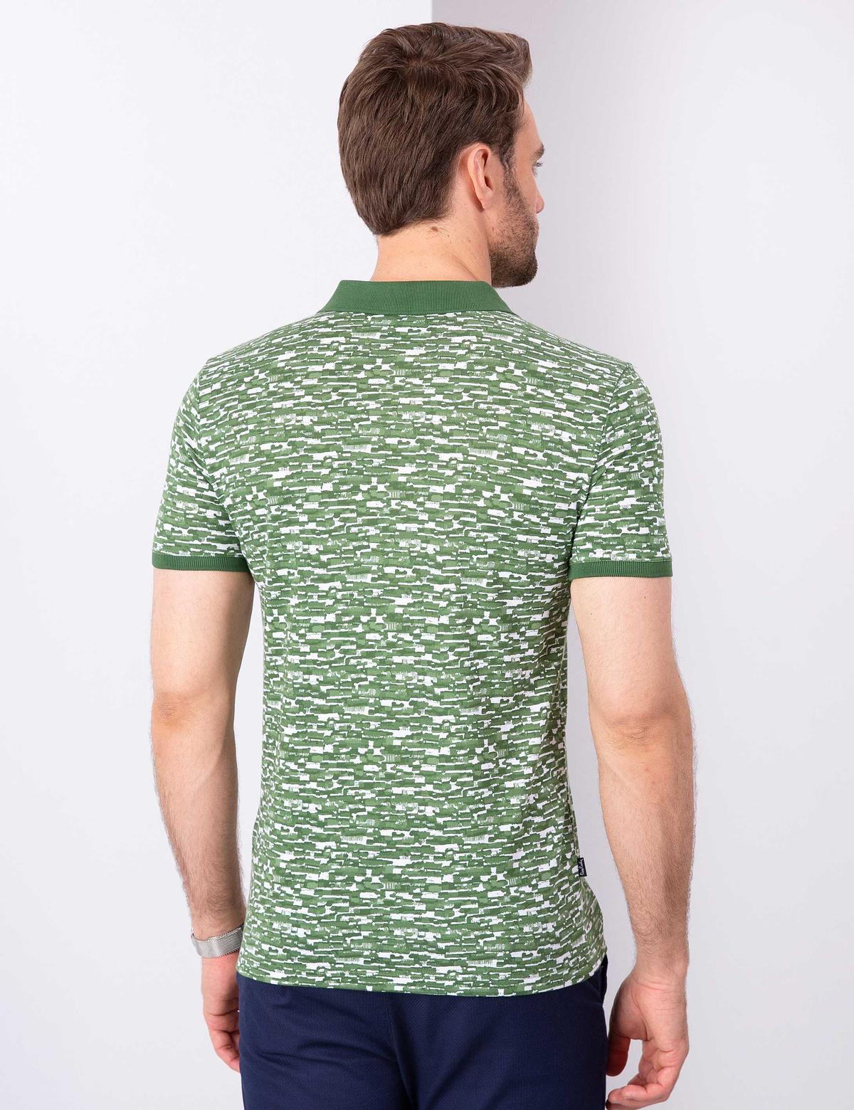 Yeşil Slim Fit Polo Yaka T-Shirt - 50210519029