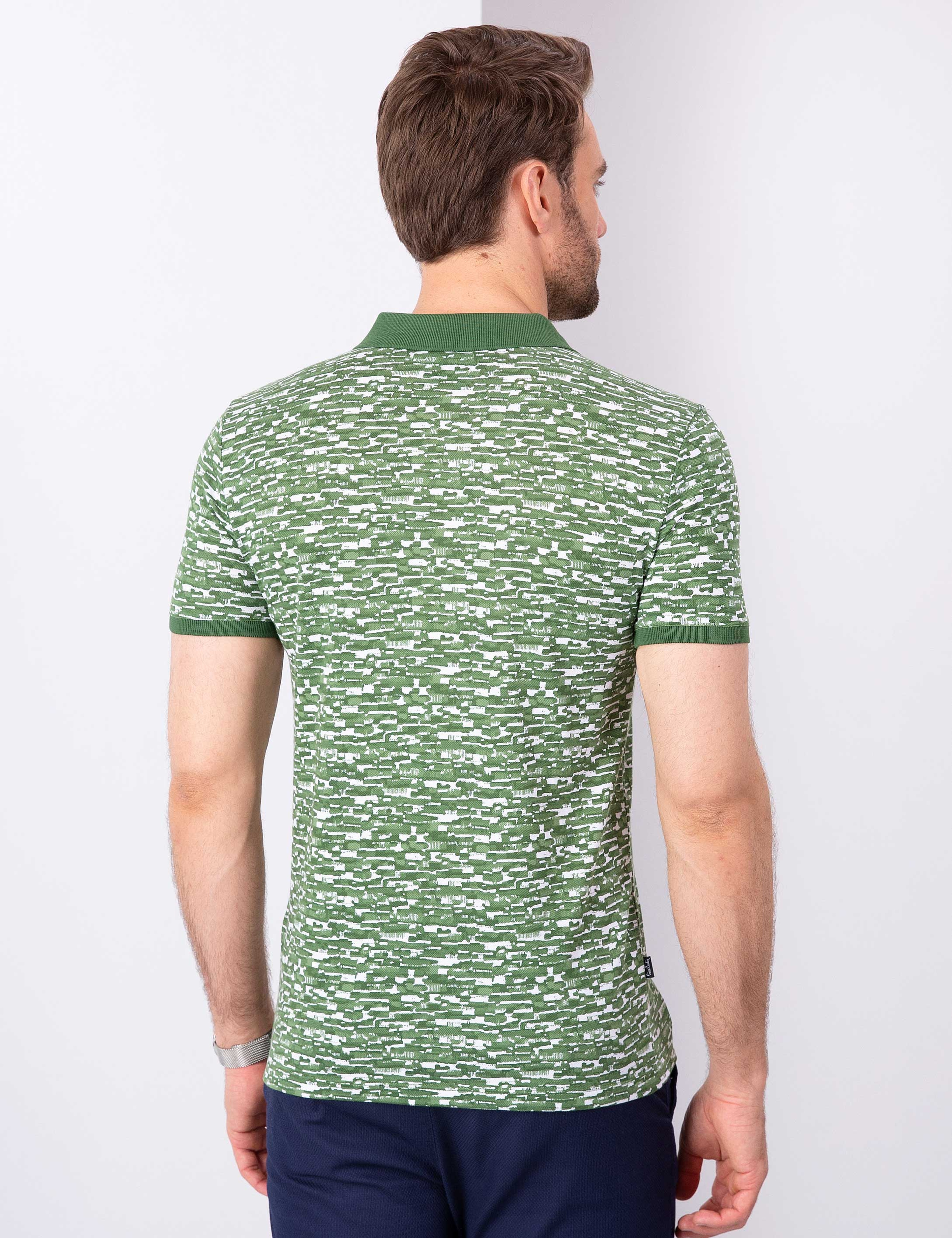 Yeşil Slim Fit Polo Yaka T-Shirt - Image 3