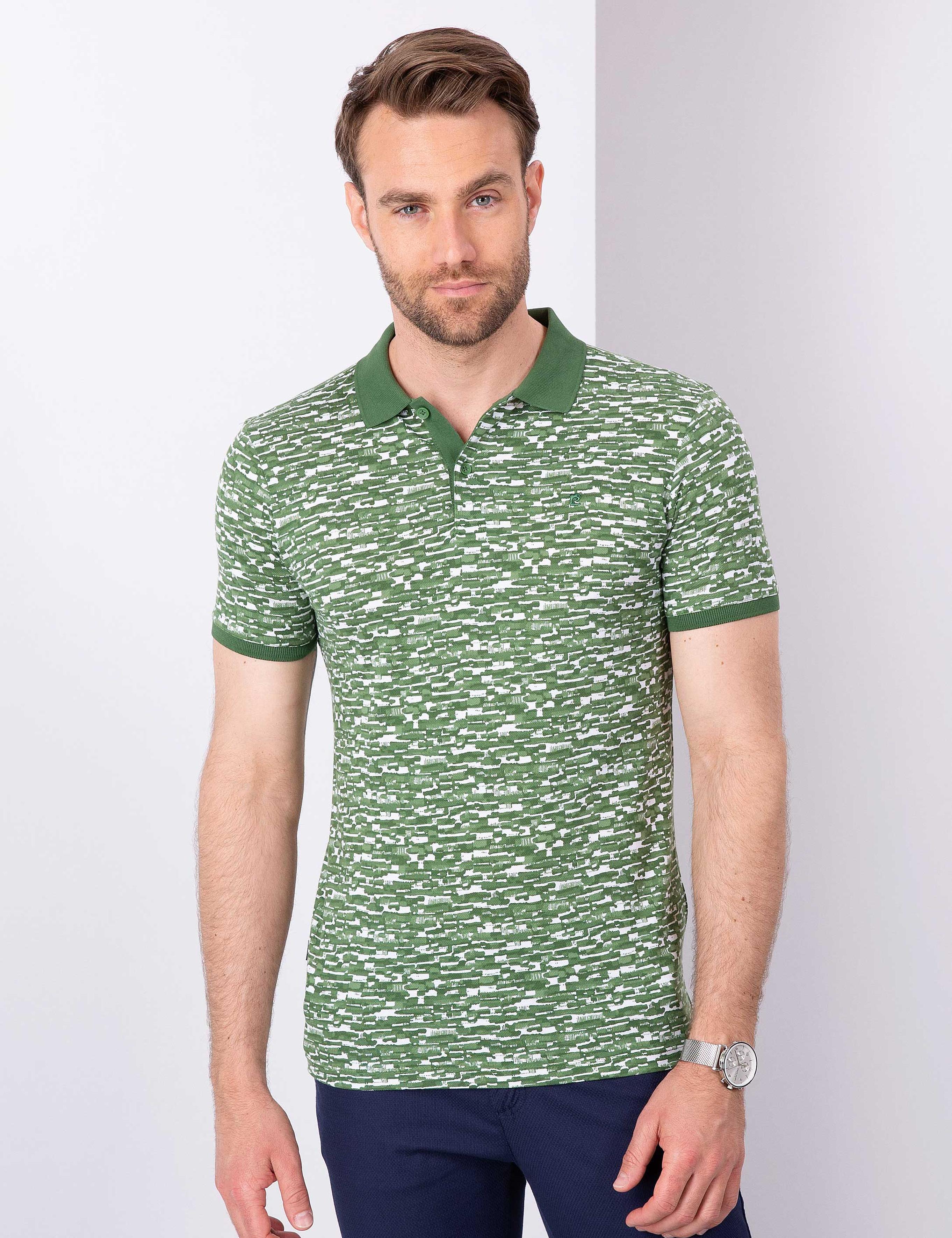 Yeşil Slim Fit Polo Yaka T-Shirt