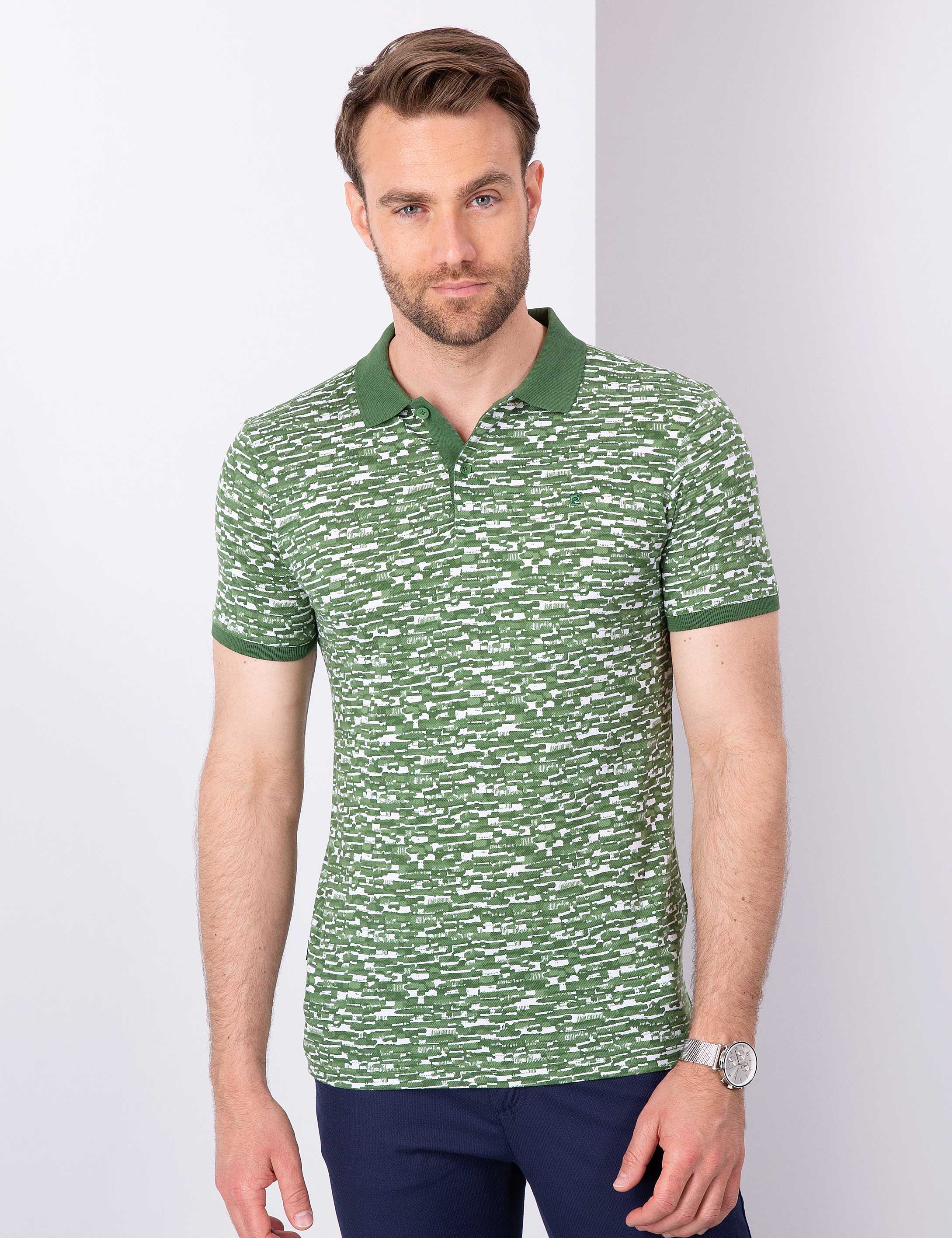 Yeşil Slim Fit Polo Yaka T-Shirt