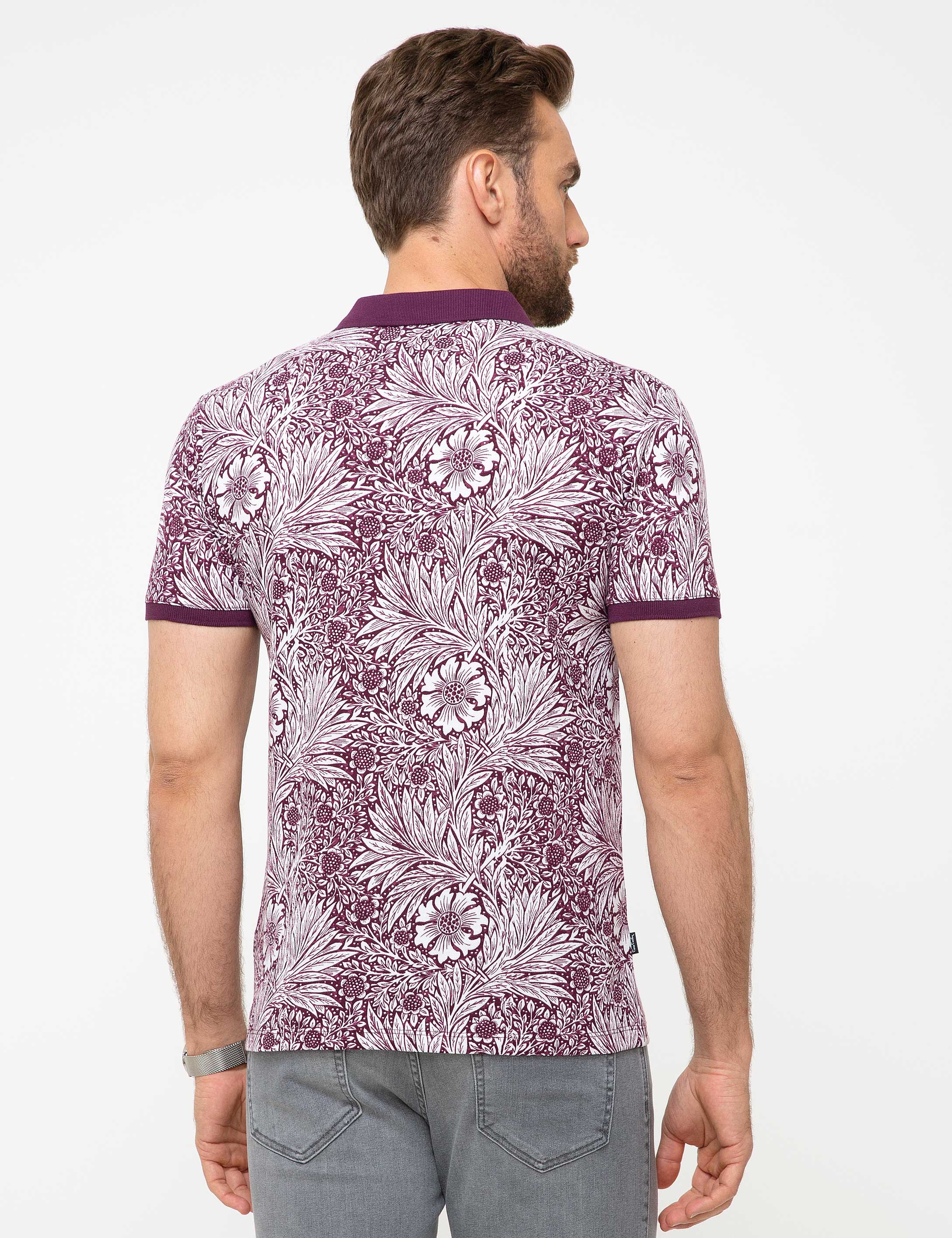 Bordo Slim Fit Polo Yaka T-Shirt