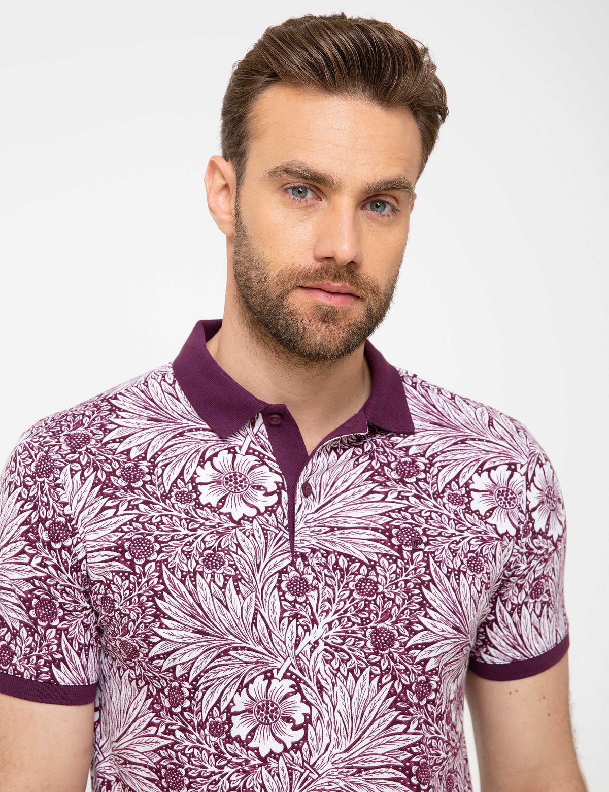 Bordo Slim Fit Polo Yaka T-Shirt - 50210521002