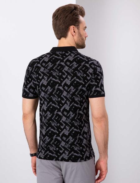 Siyah Slim Fit Polo Yaka T-Shirt - 50210526011