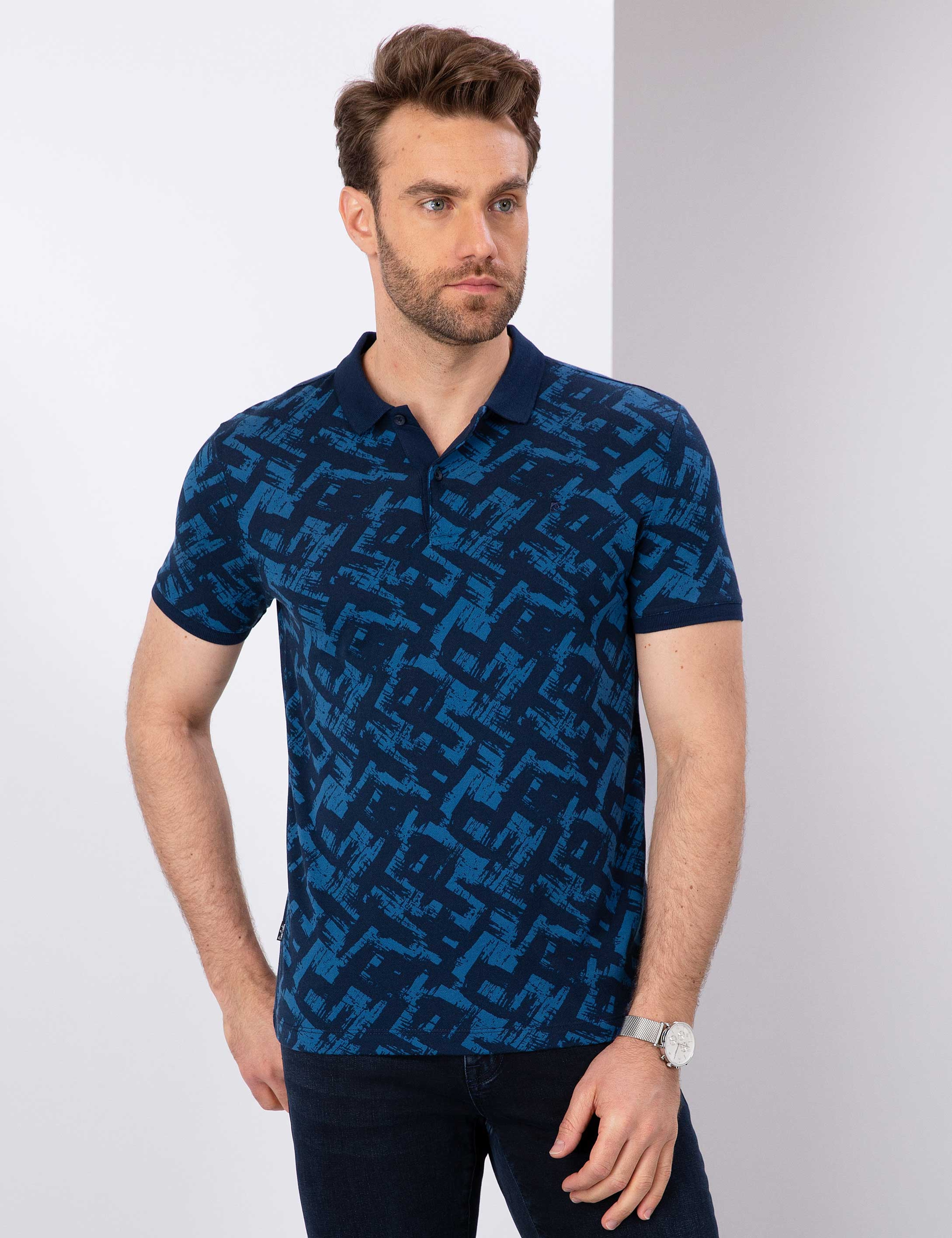 Lacivert Slim Fit Polo Yaka T-Shirt - Image 2