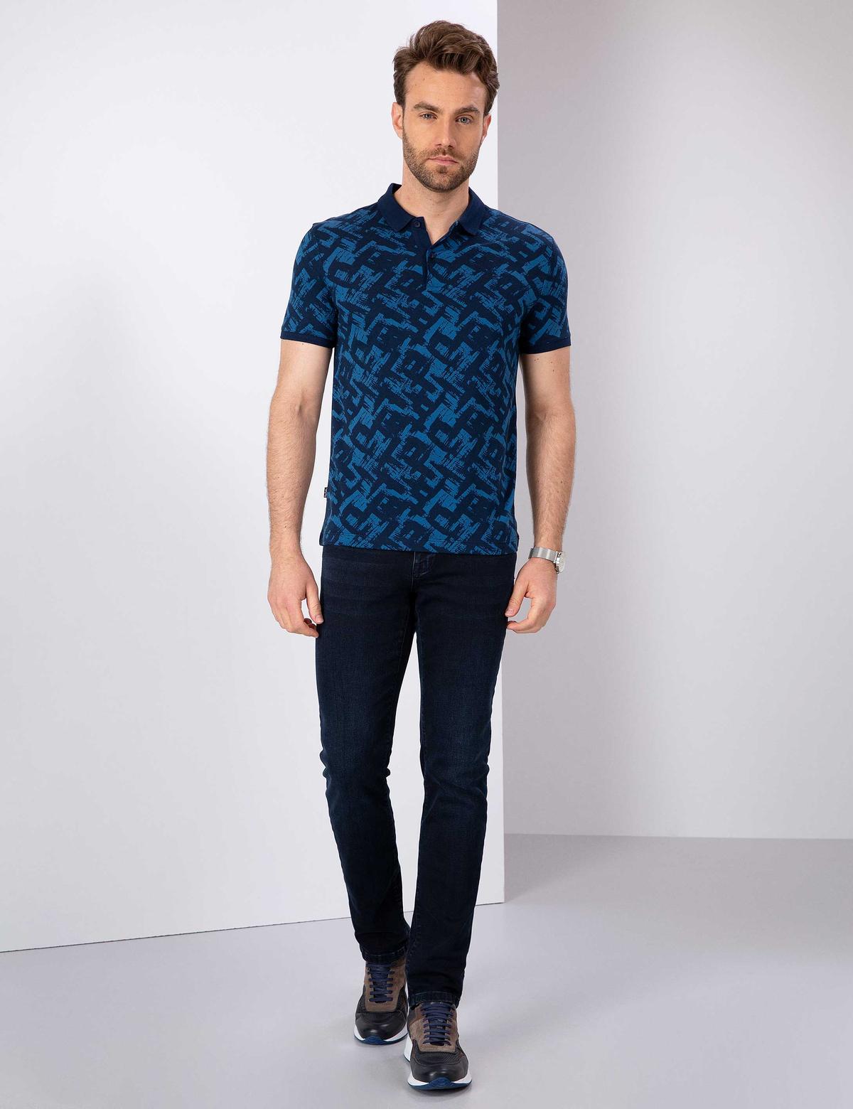 Lacivert Slim Fit Polo Yaka T-Shirt - 50210526001