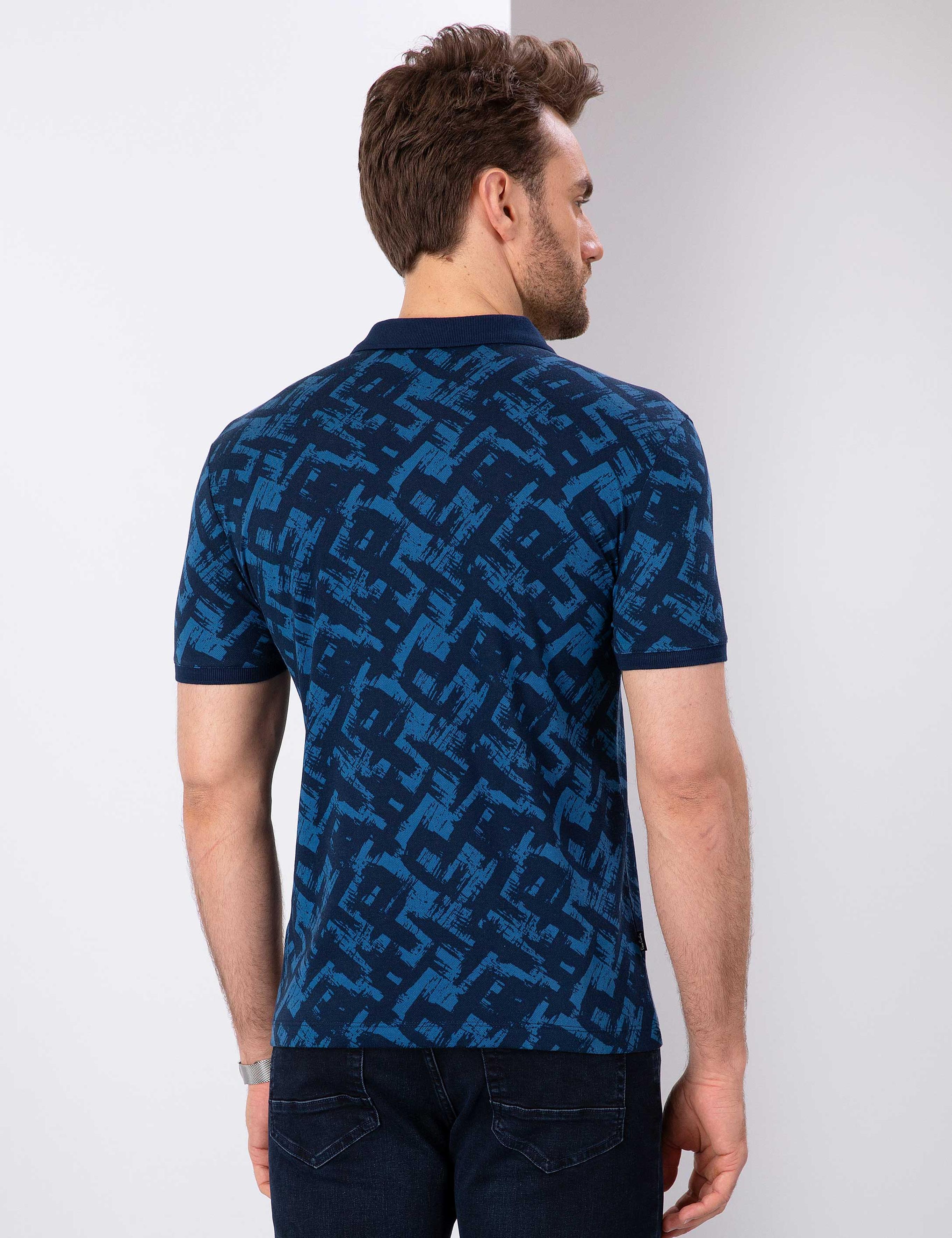 Lacivert Slim Fit Polo Yaka T-Shirt