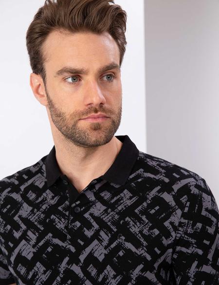 Siyah Slim Fit Polo Yaka T-Shirt - 50210526011