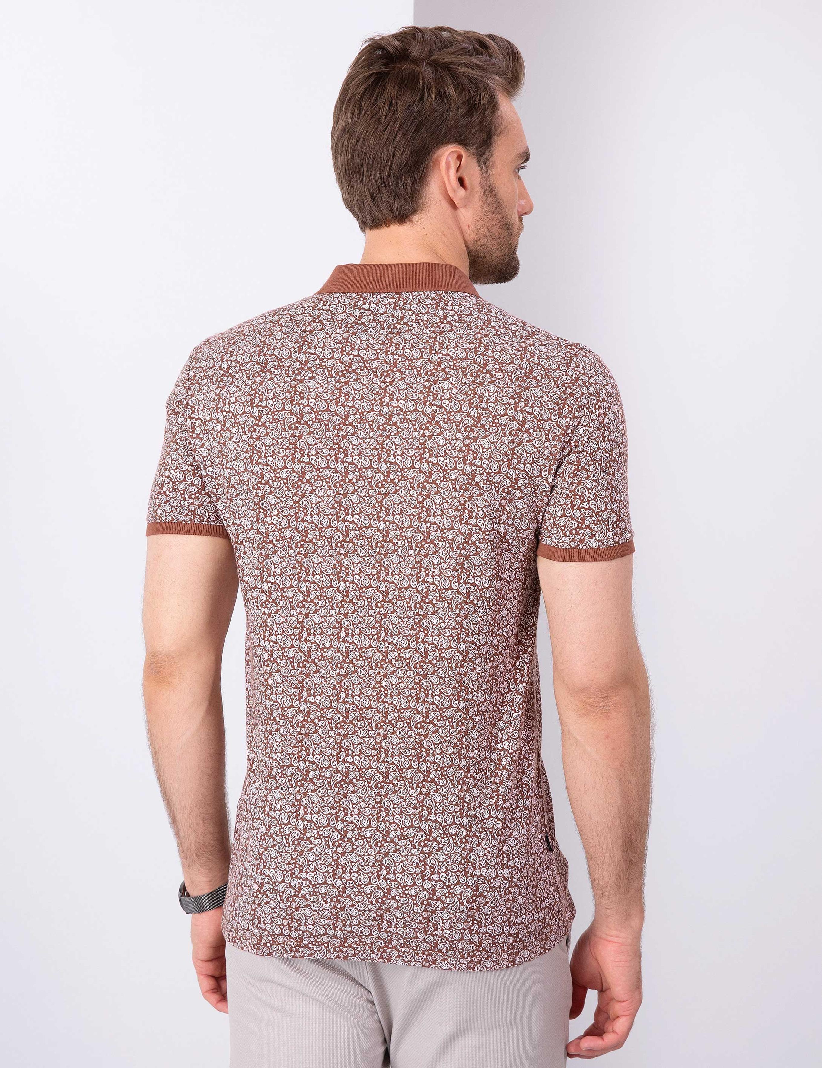 Açık Kahverengi Slim Fit Polo Yaka T-Shirt