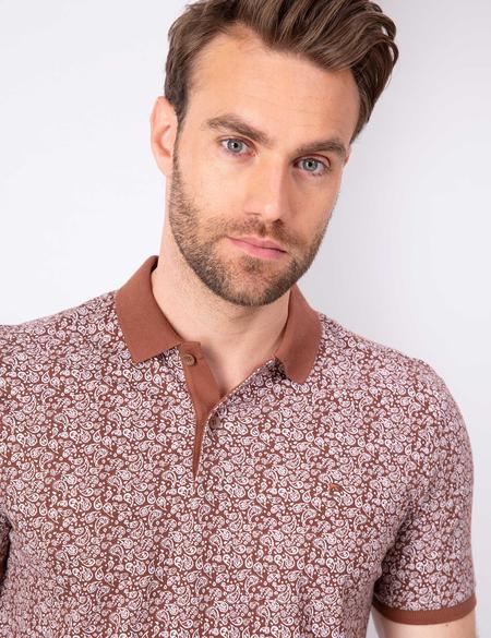 Açık Kahverengi Slim Fit Polo Yaka T-Shirt - 50210549002