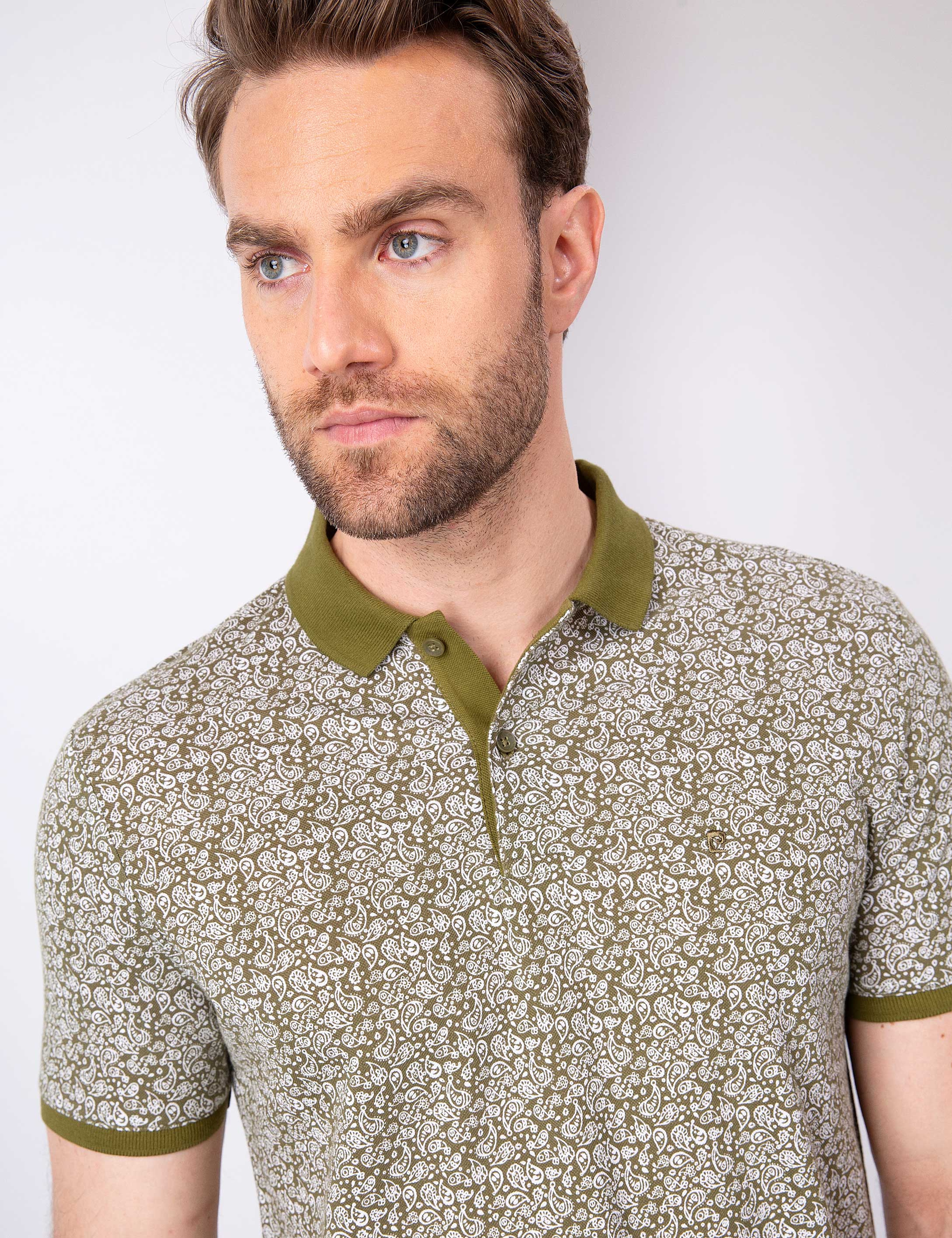 Haki Slim Fit Polo Yaka T-Shirt - Image 2