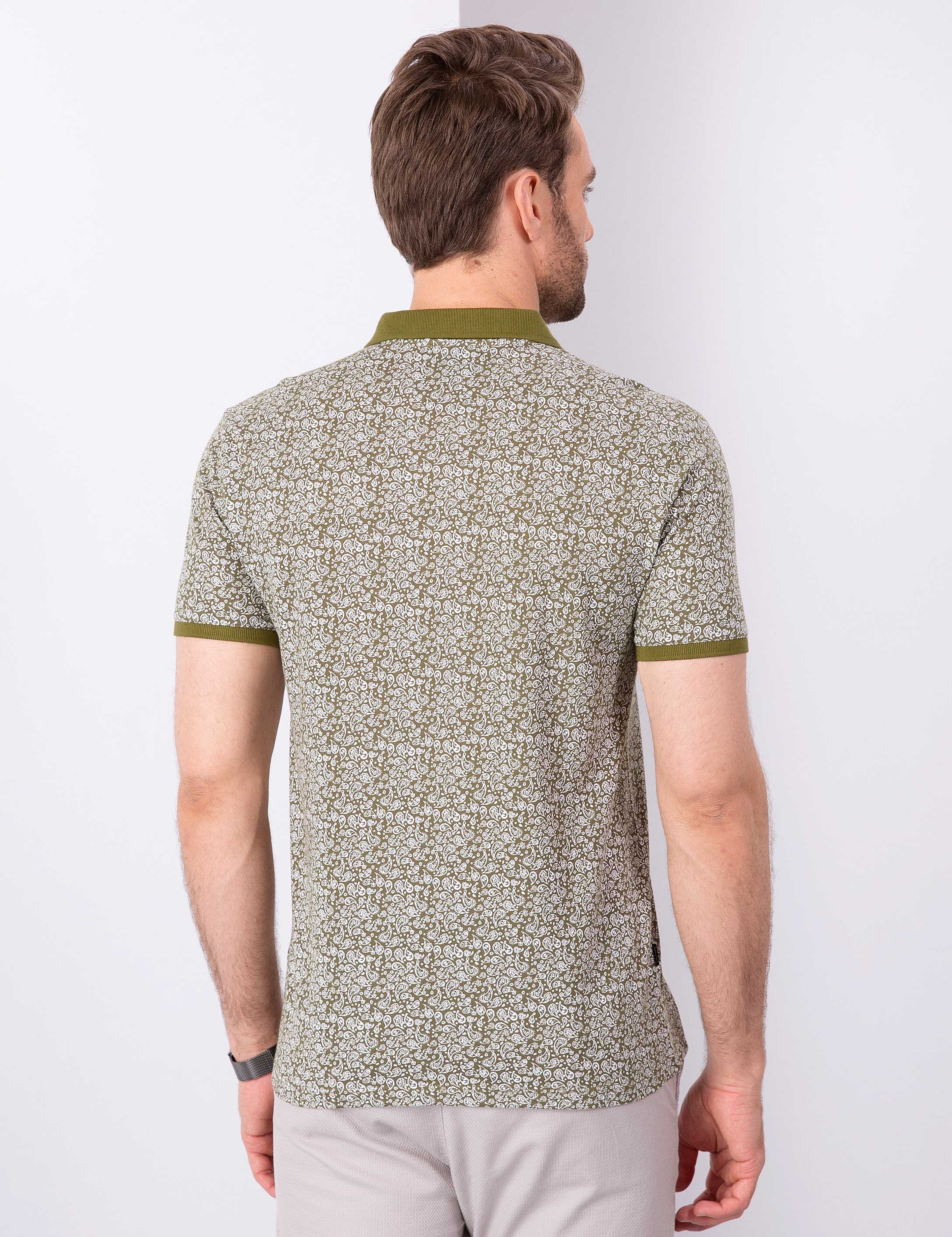 Haki Slim Fit Polo Yaka T-Shirt