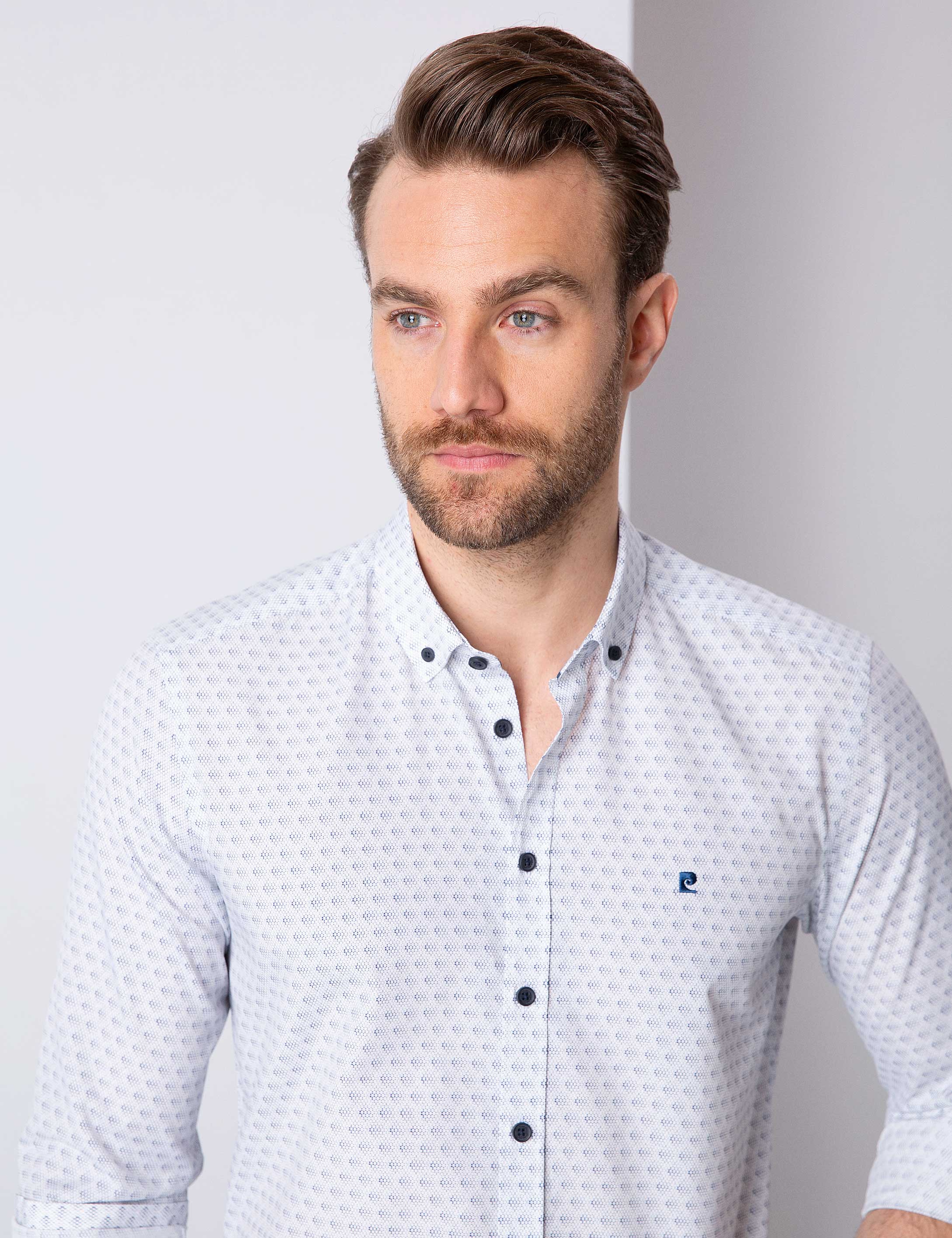 Lacivert Slim Fit Uzun Kollu Gömlek - Image 2