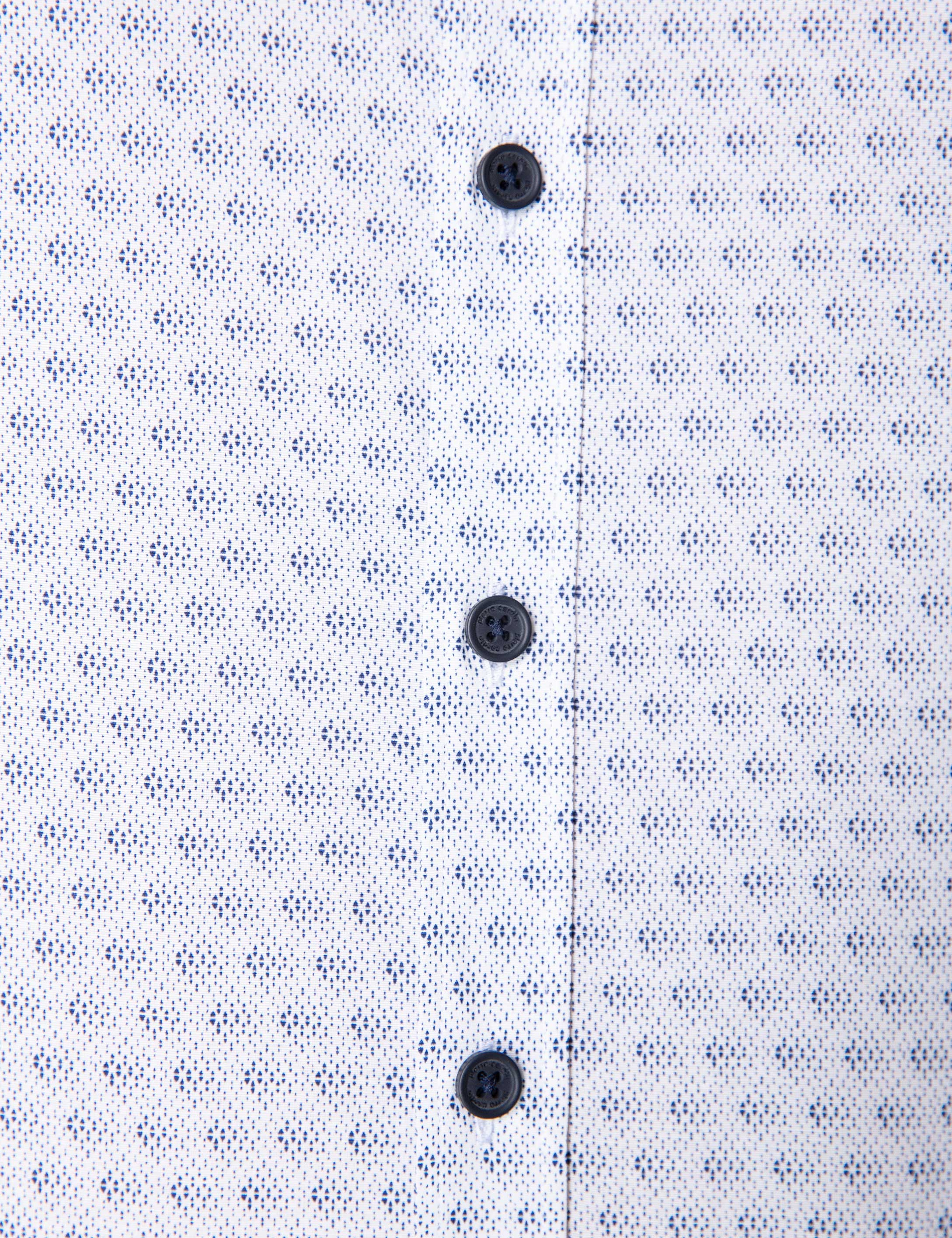 Lacivert Slim Fit Uzun Kollu Gömlek