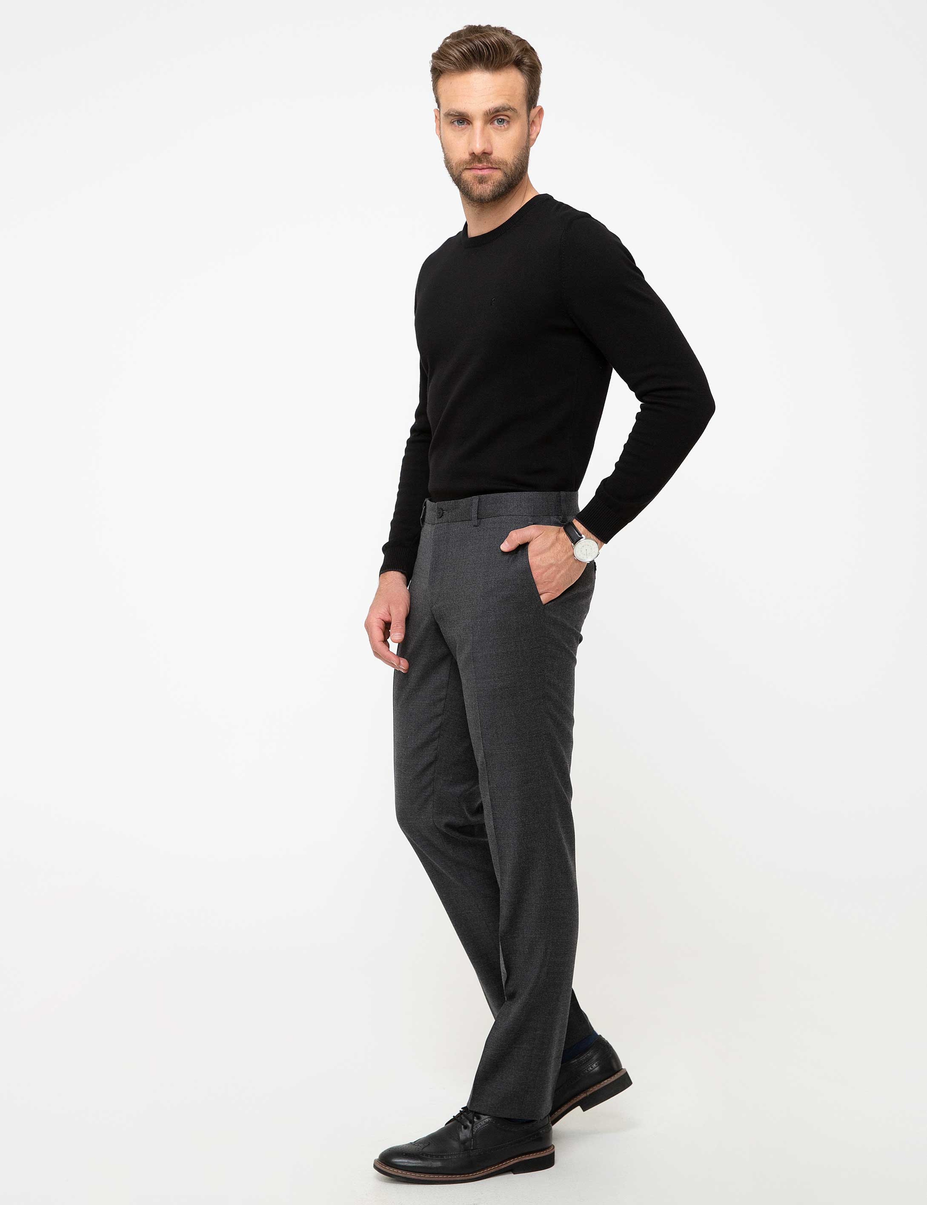 Antrasit Slim Fit Pantolon - Image 2