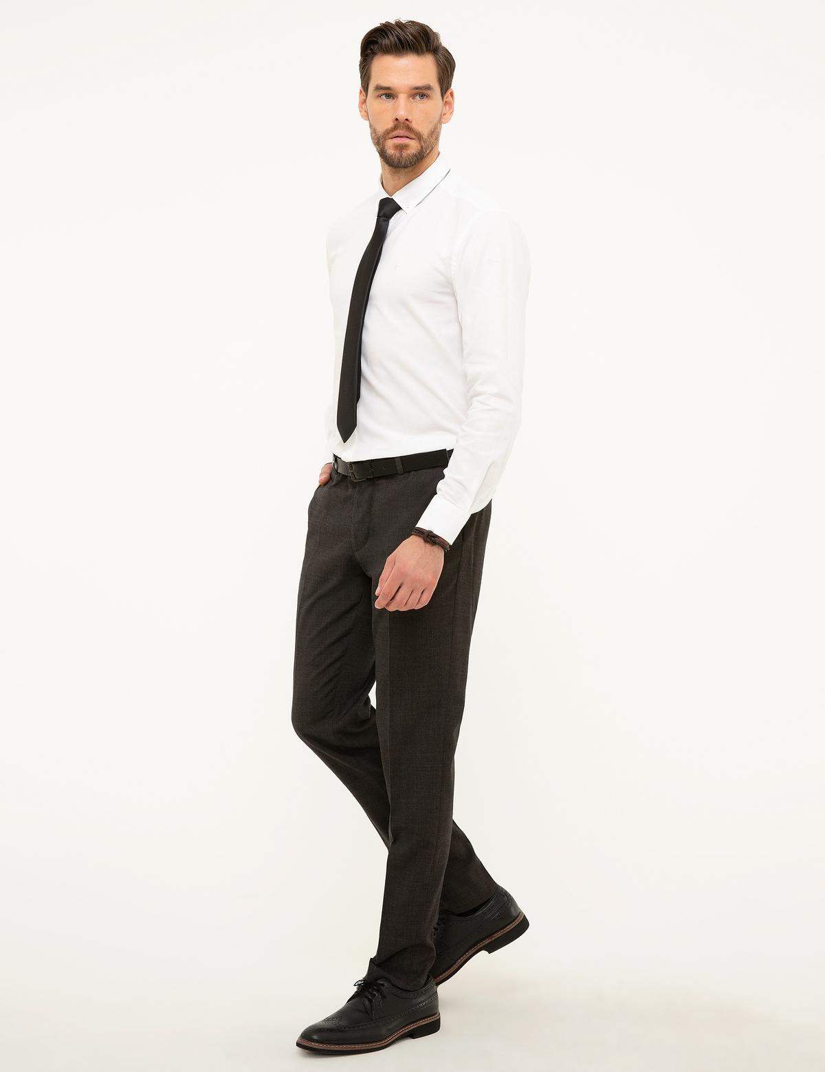 Kahverengi Ex. Slim Fit Kumaş Pantolon - 50210652040