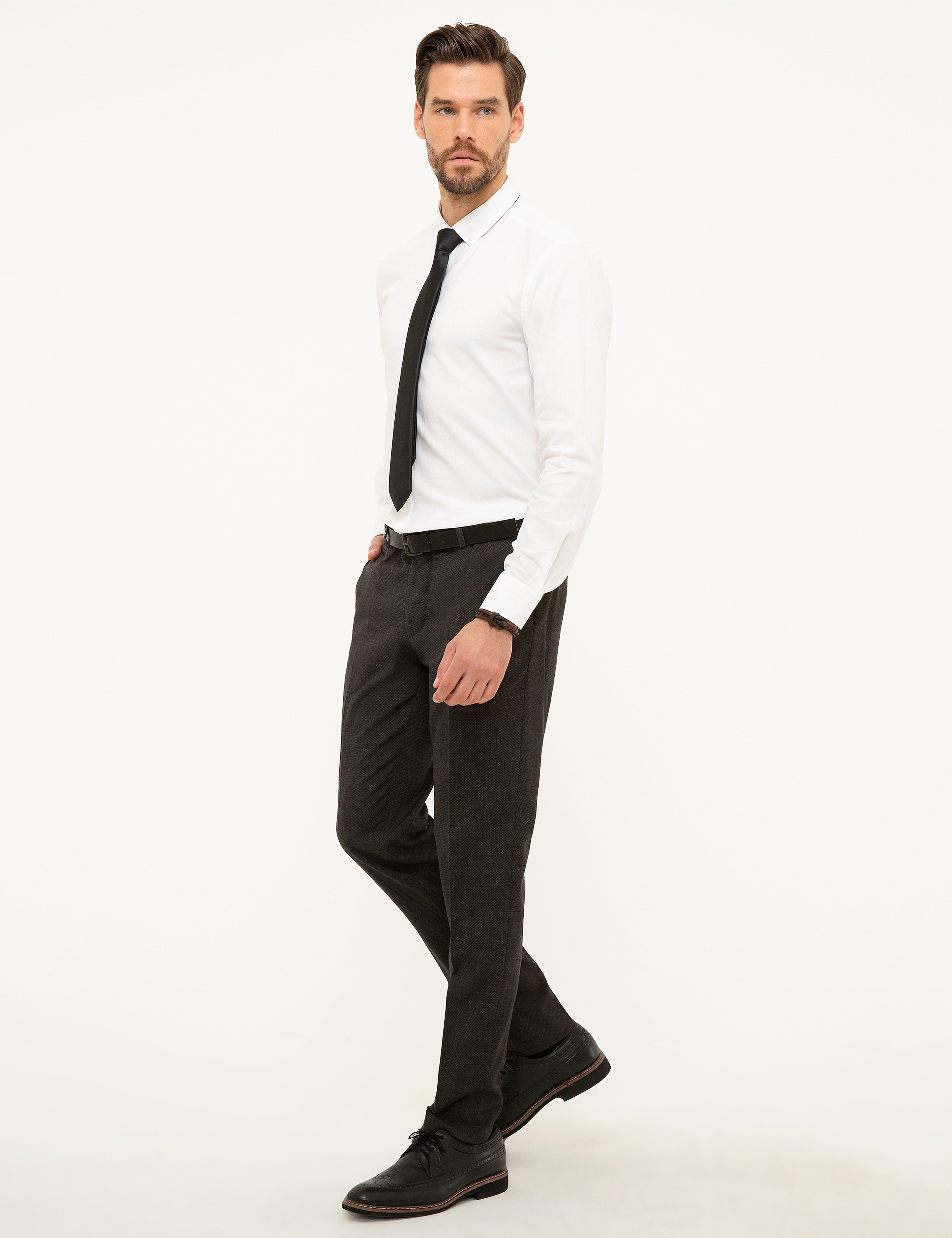 Kahverengi Ex. Slim Fit Kumaş Pantolon