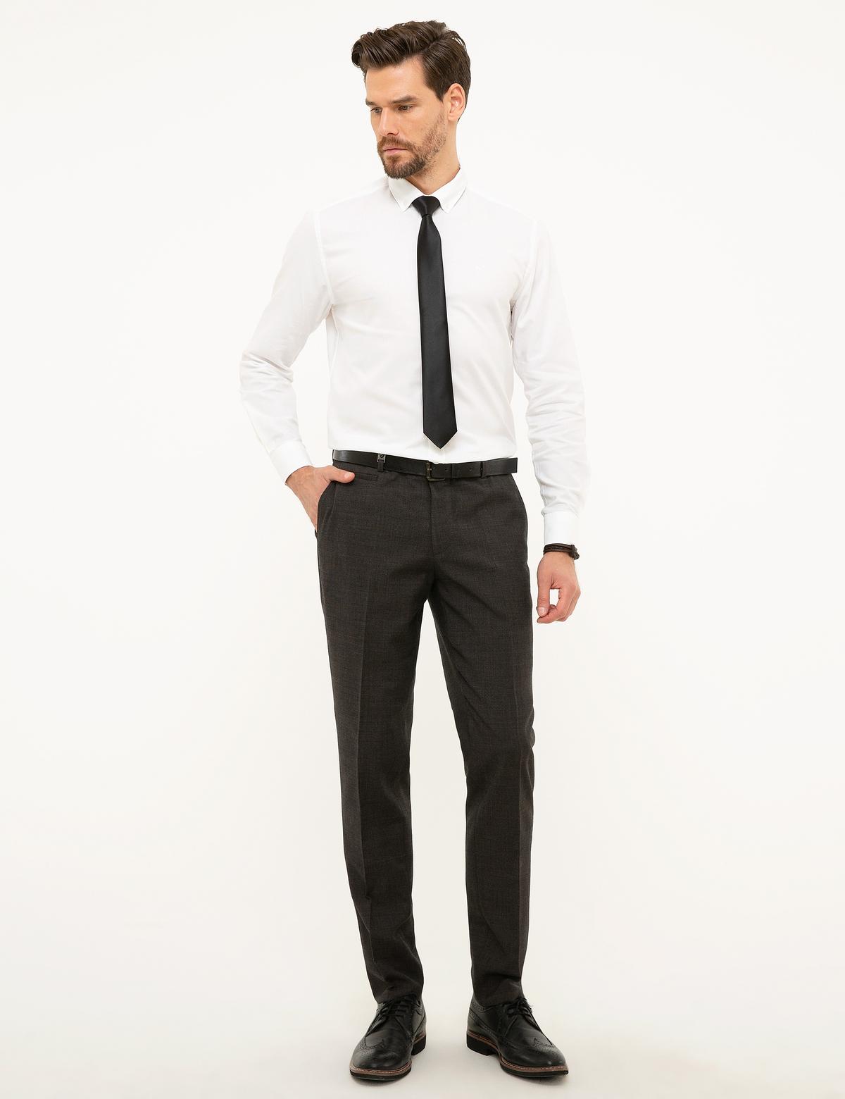 Kahverengi Ex. Slim Fit Kumaş Pantolon